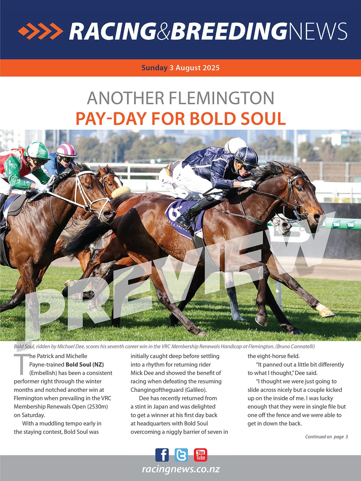 NZ Racing and Breeding News – 03 August 2025