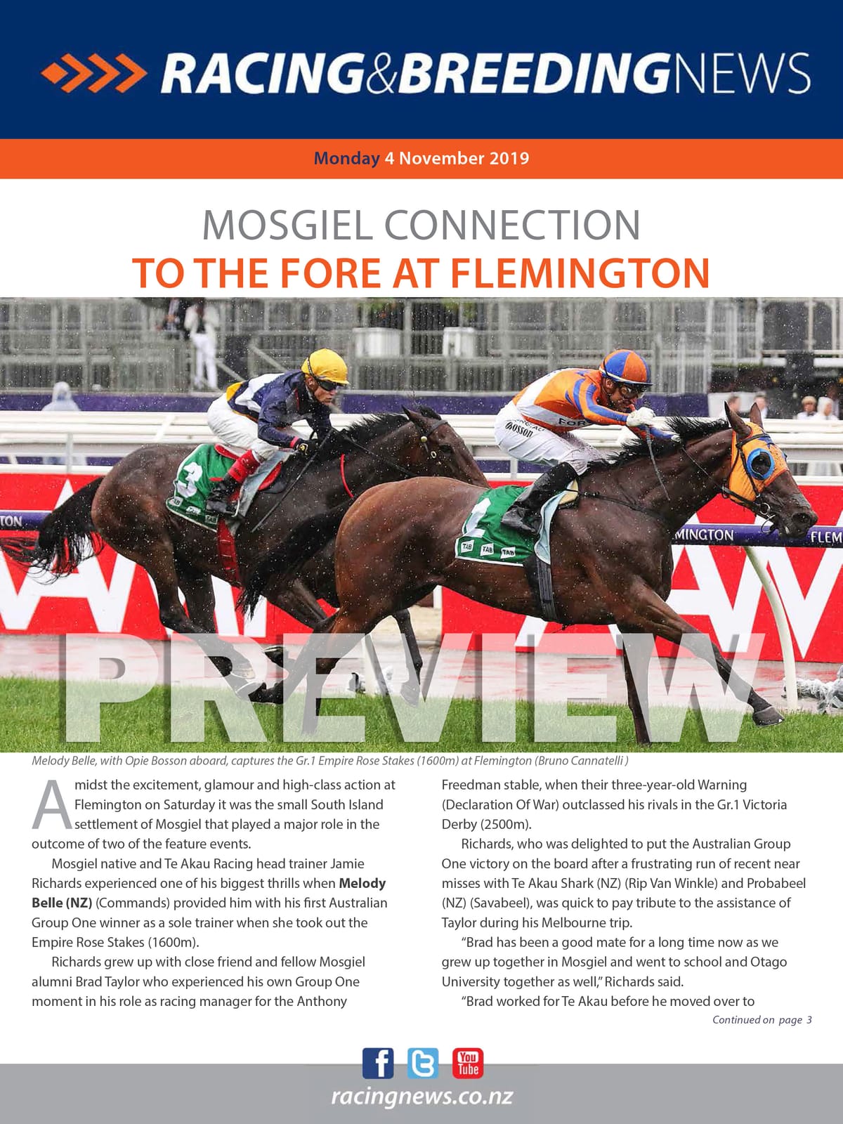 NZ Racing & Breeding News 4 November 2019