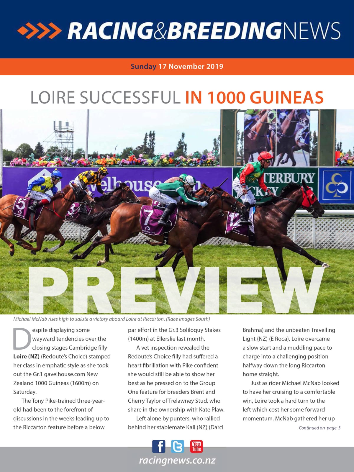 NZ Racing and Breeding News –17 November 2019