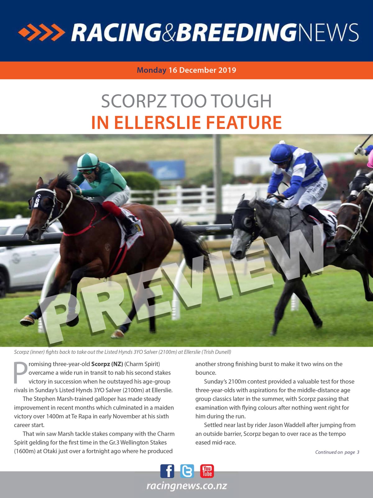 NZ Racing and Breeding News – 16 December 2019