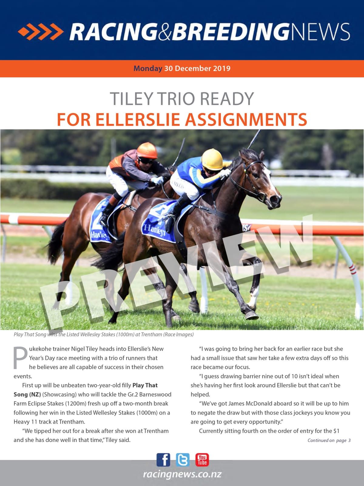 NZ Racing and Breeding News – 30 December 2019