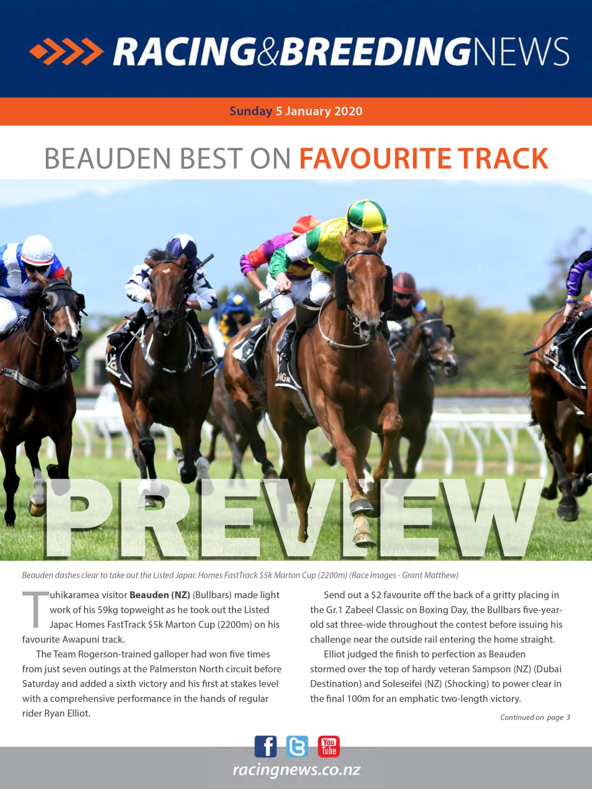 NZ Racing and Breeding News – 5 January 2020