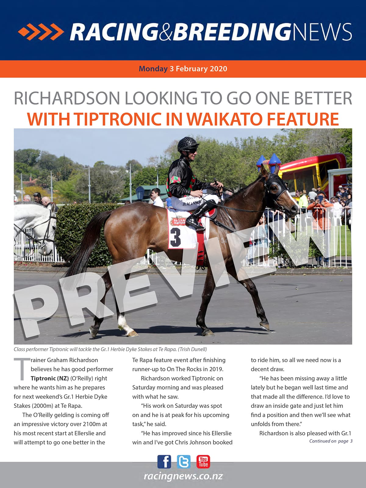 NZ Racing and Breeding News – 03 February 2020