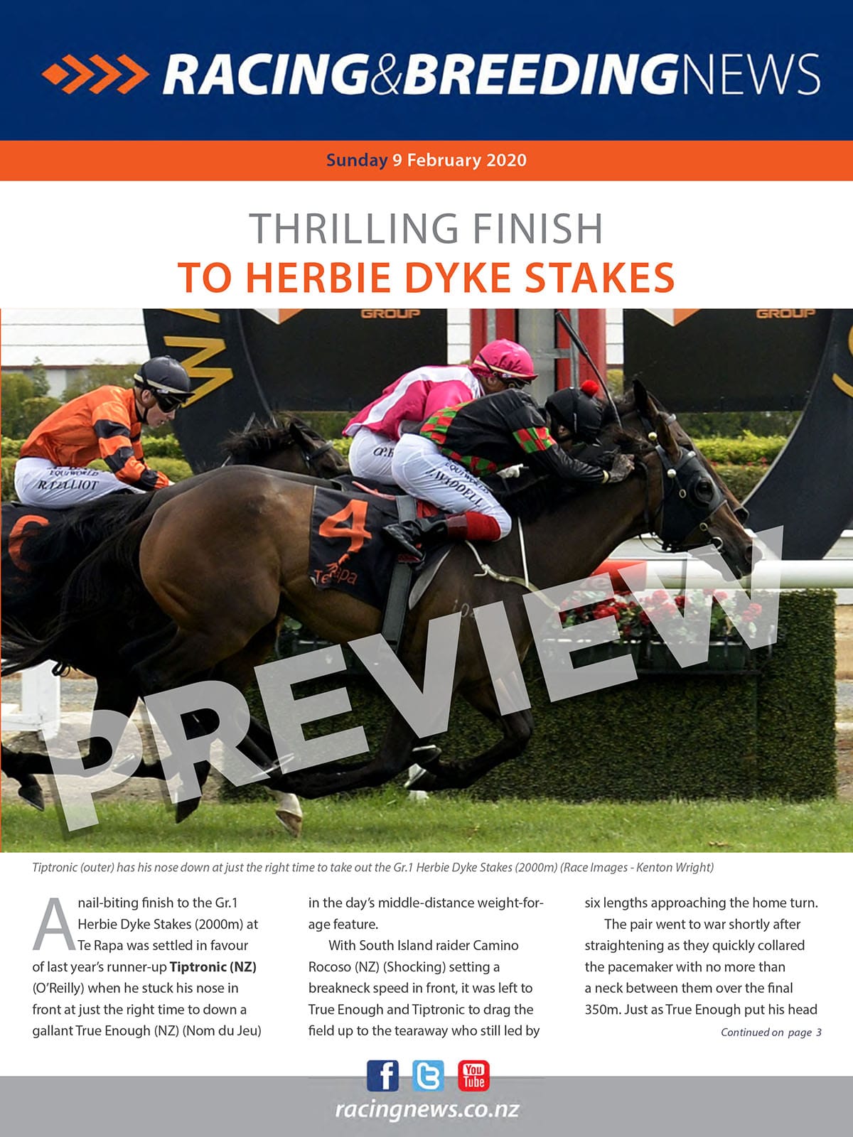 NZ Racing and Breeding News – 09 February 2020