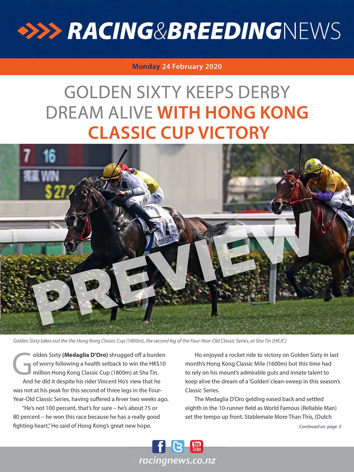 NZ Racing and Breeding News – 24 February 2020