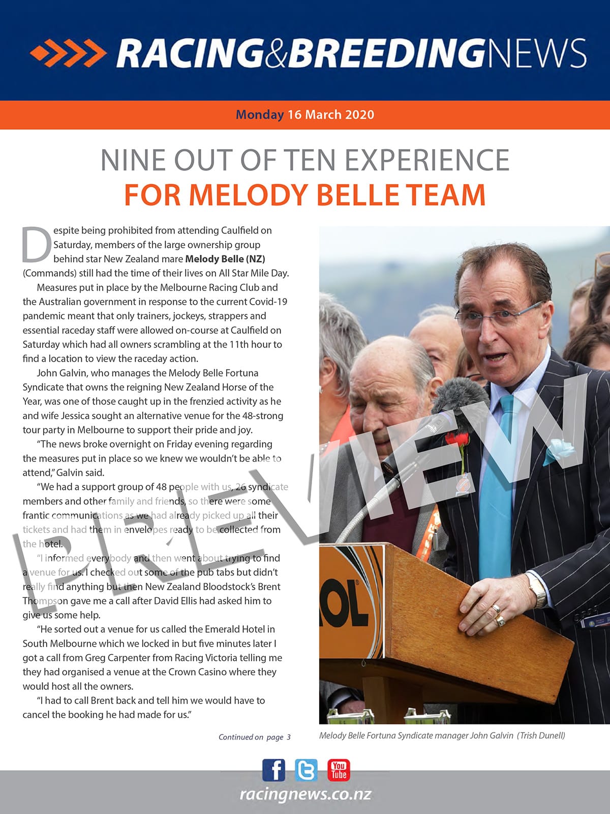 NZ Racing and Breeding News – 16 March 2020