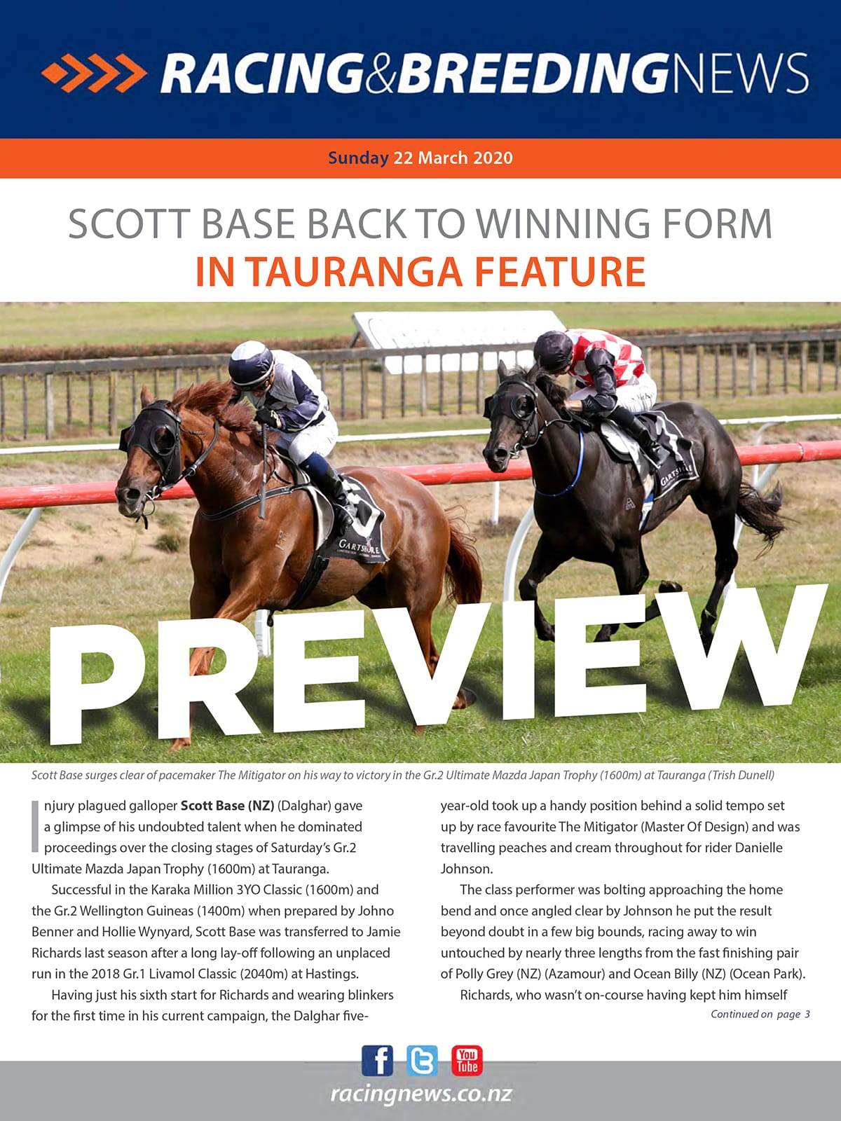 NZ Racing and Breeding News – 22 March 2020