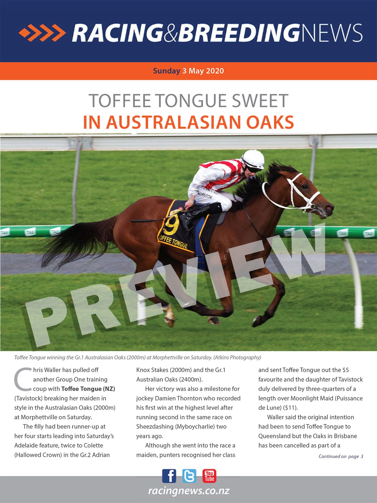 NZ Racing and Breeding News – 3 May 2020