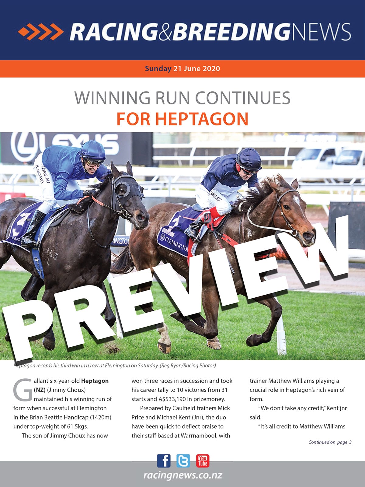 NZ Racing and Breeding News – 21 June 2020