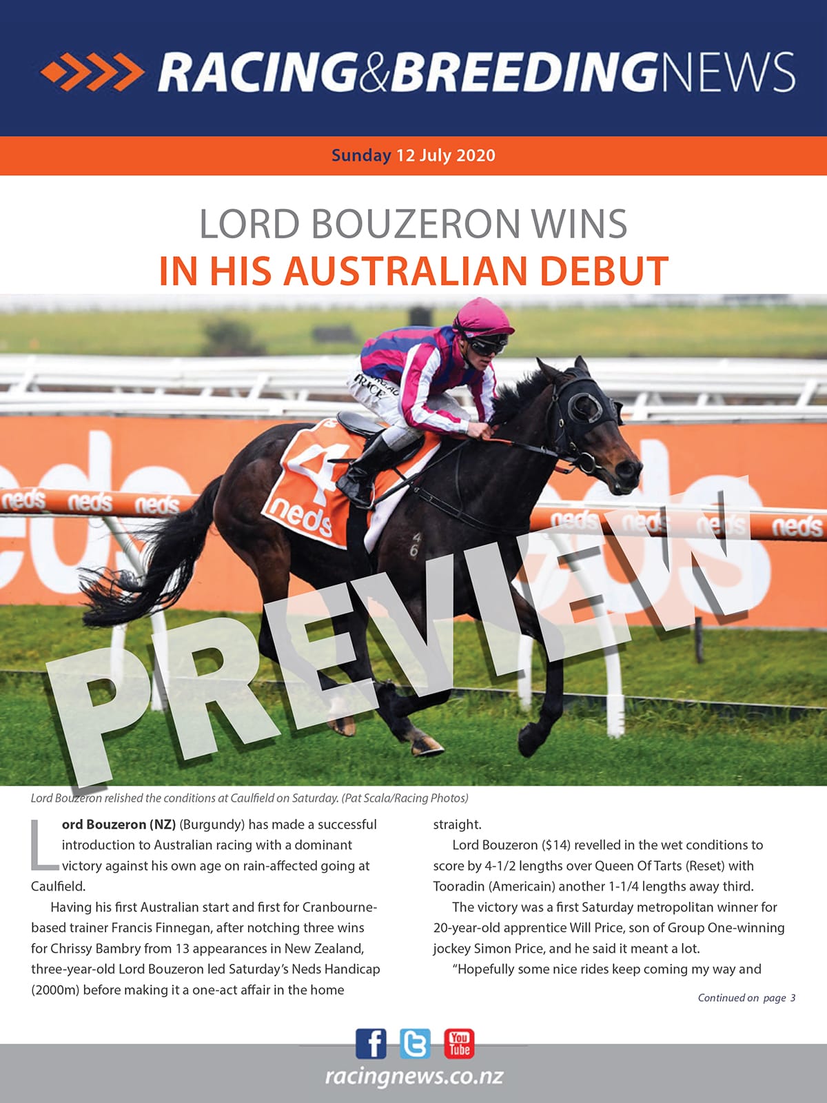 NZ Racing and Breeding News – 12 July 2020