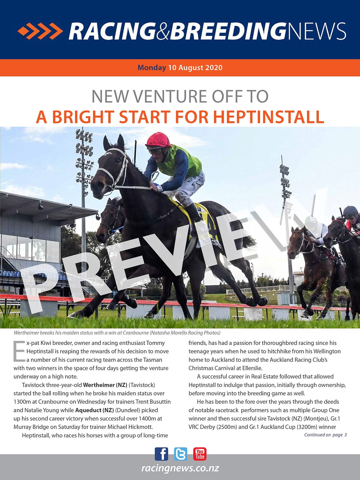 NZ Racing and Breeding News – 10 August 2020