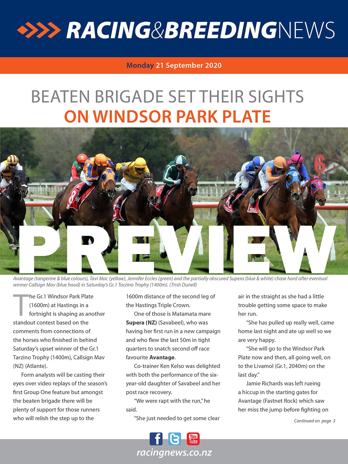 NZ Racing and Breeding News – 21 September 2020