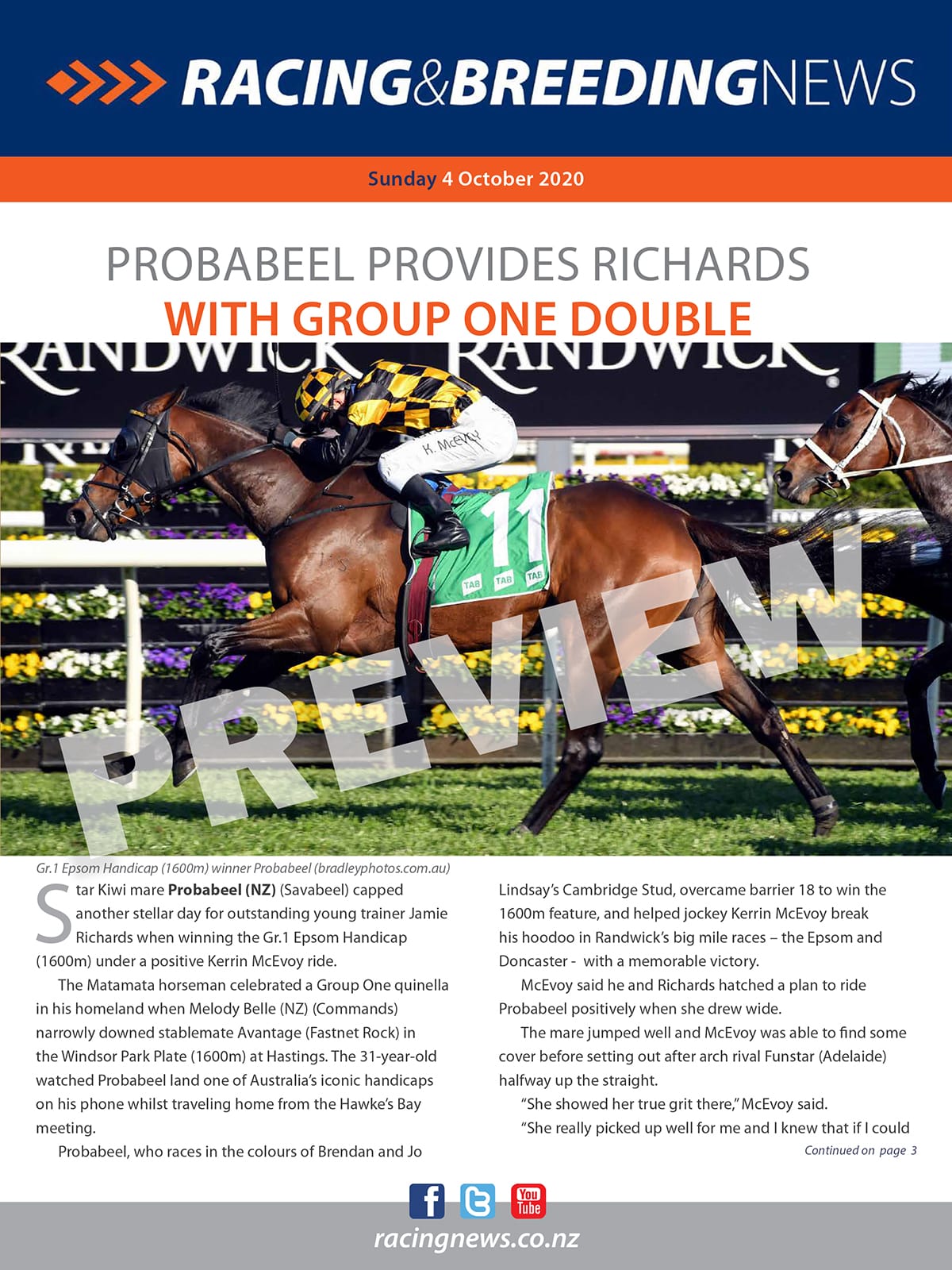 NZ Racing and Breeding News – 04 October 2020