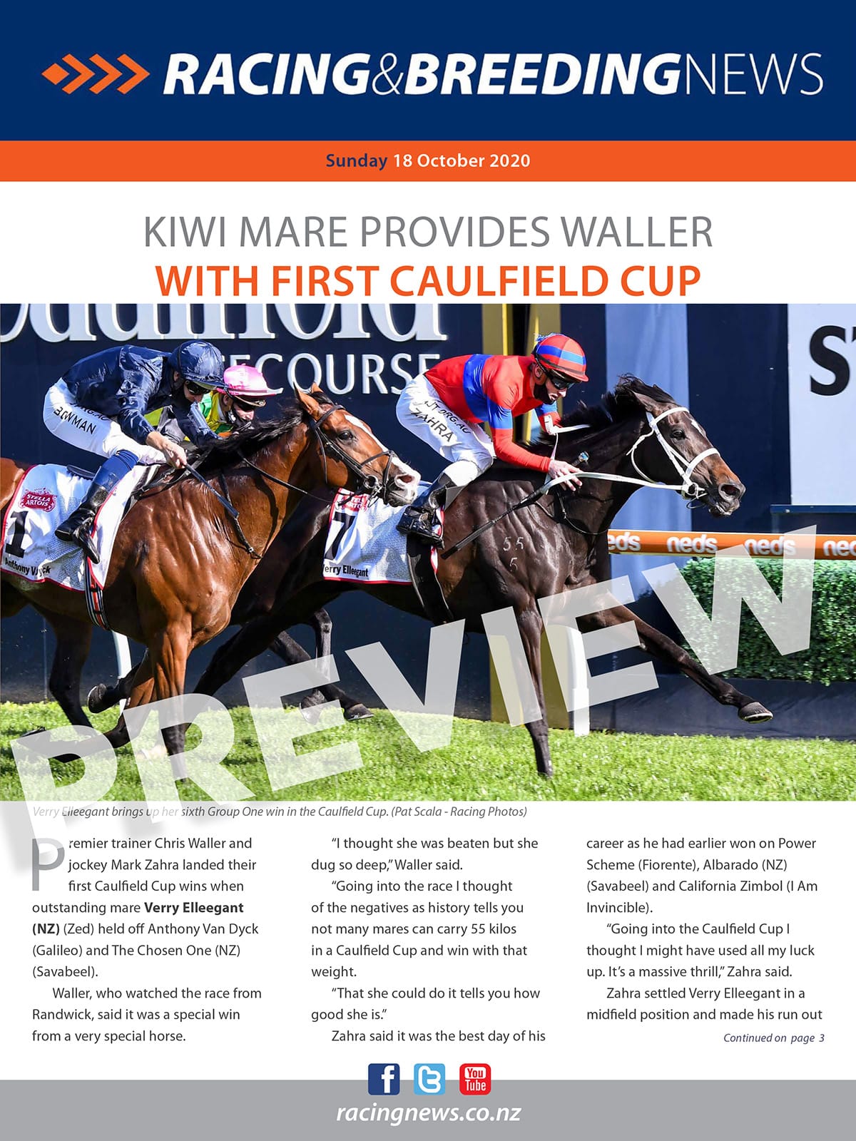 NZ Racing and Breeding News – 18 October 2020