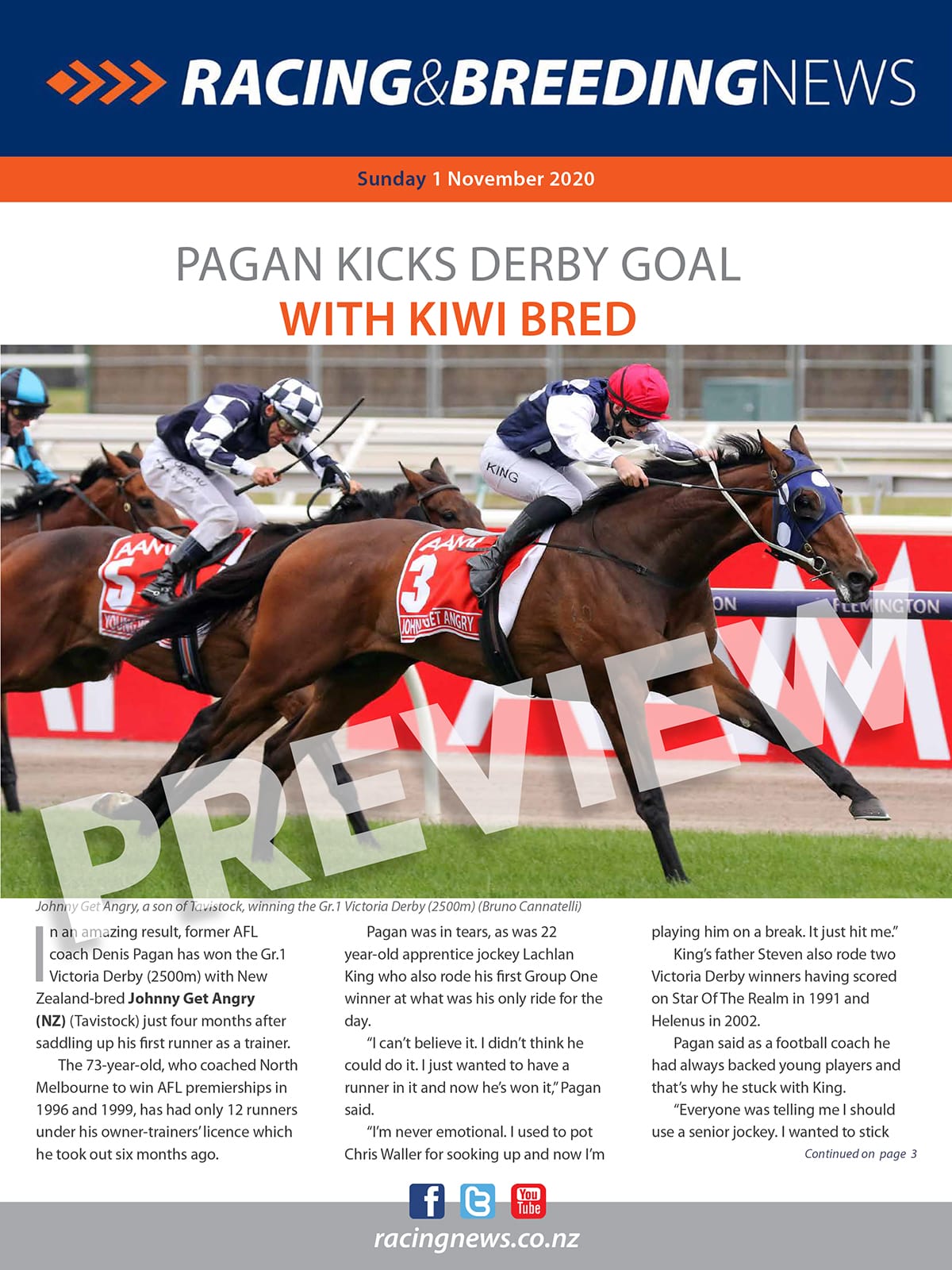 NZ Racing and Breeding News – 01 November 2020