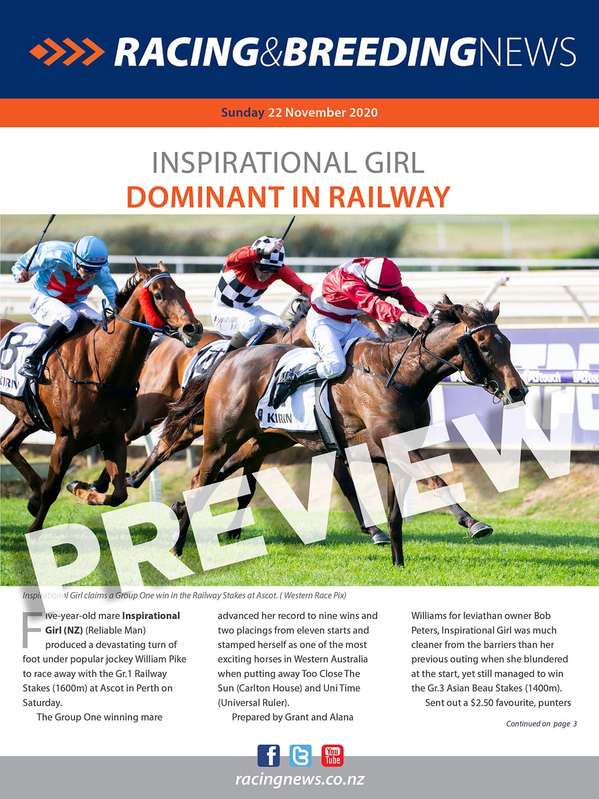 NZ Racing and Breeding News – 22 November 2020