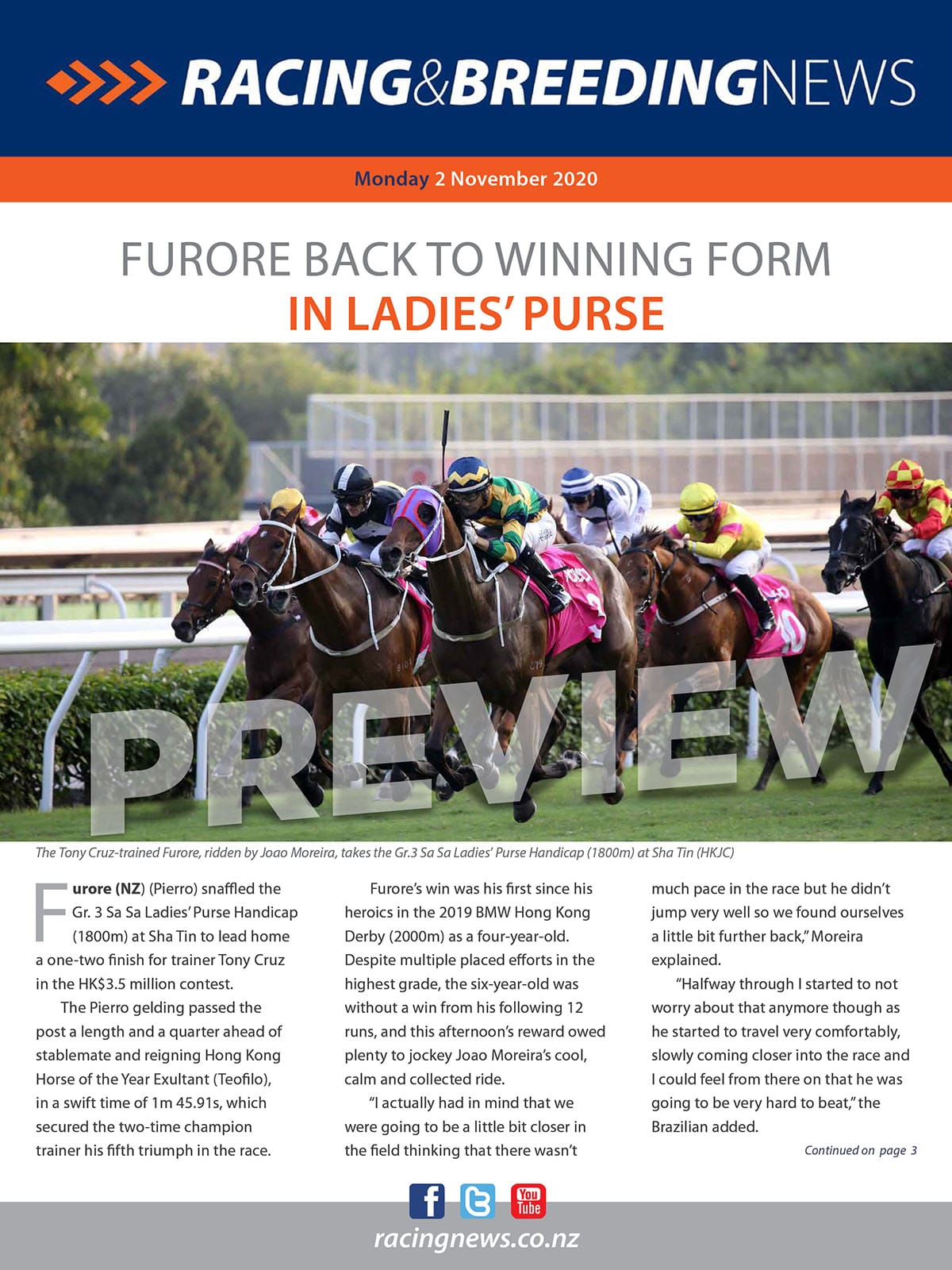 NZ Racing and Breeding News – 02 November 2020