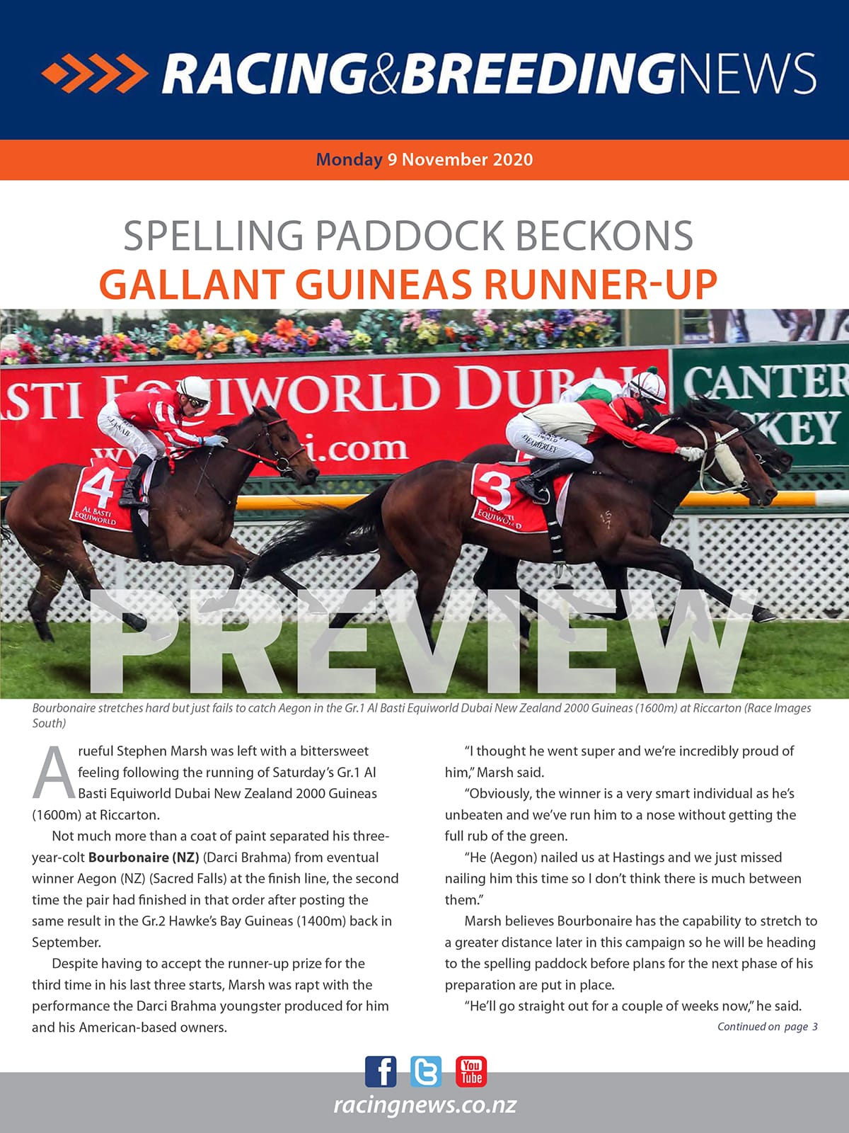 NZ Racing and Breeding News – 09 November 2020