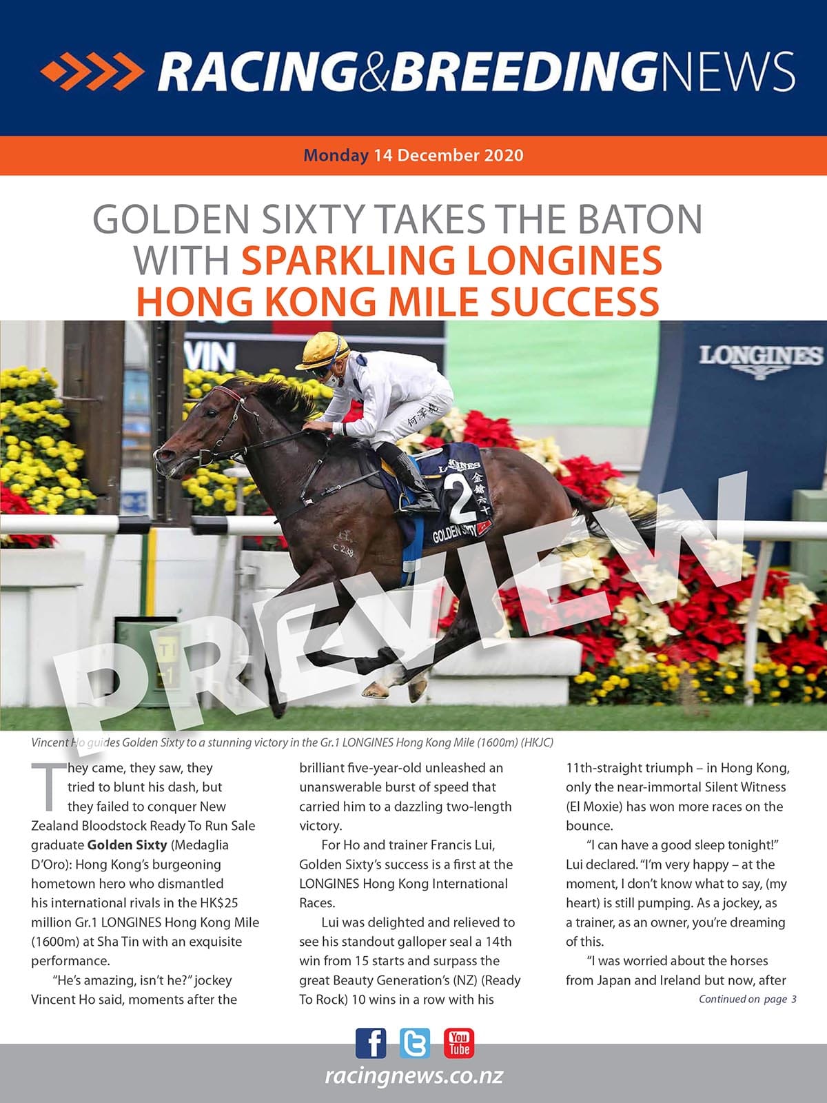 NZ Racing and Breeding News – 14 December 2020