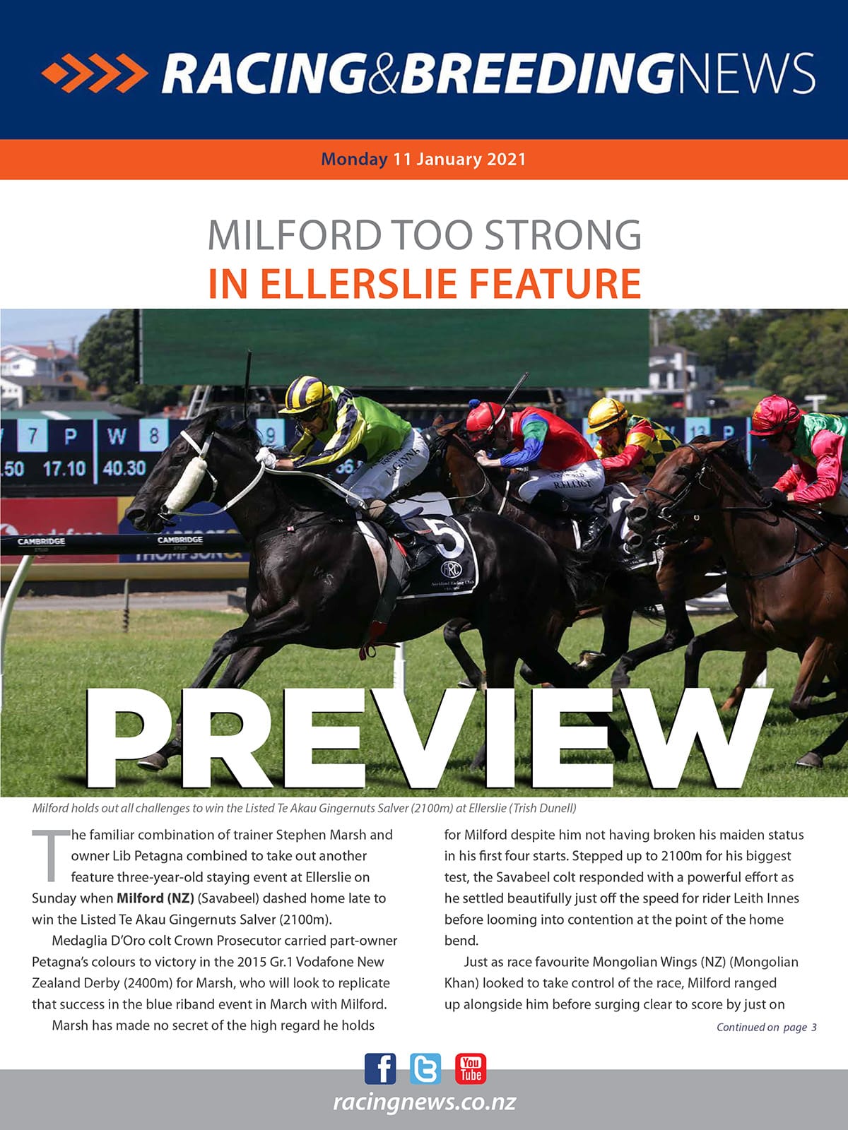 NZ Racing and Breeding News – 11 January 2021