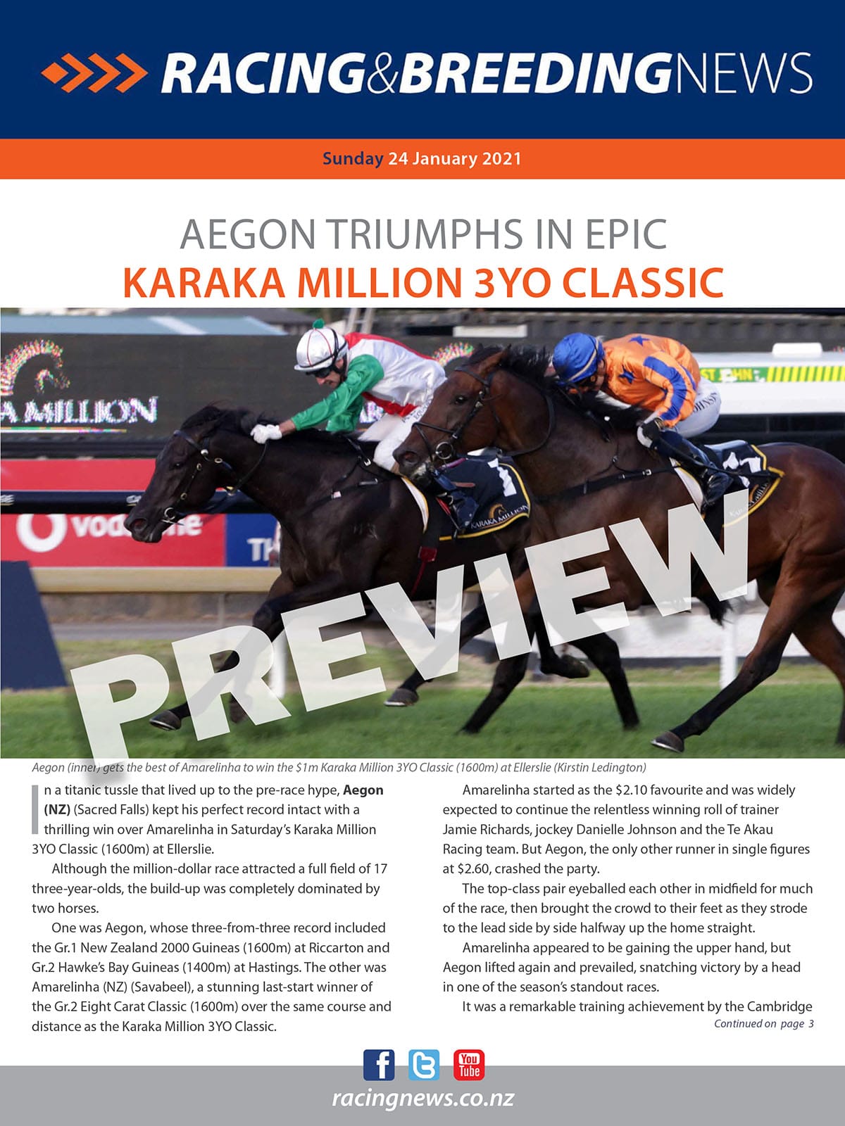 NZ Racing and Breeding News – 24 January 2021