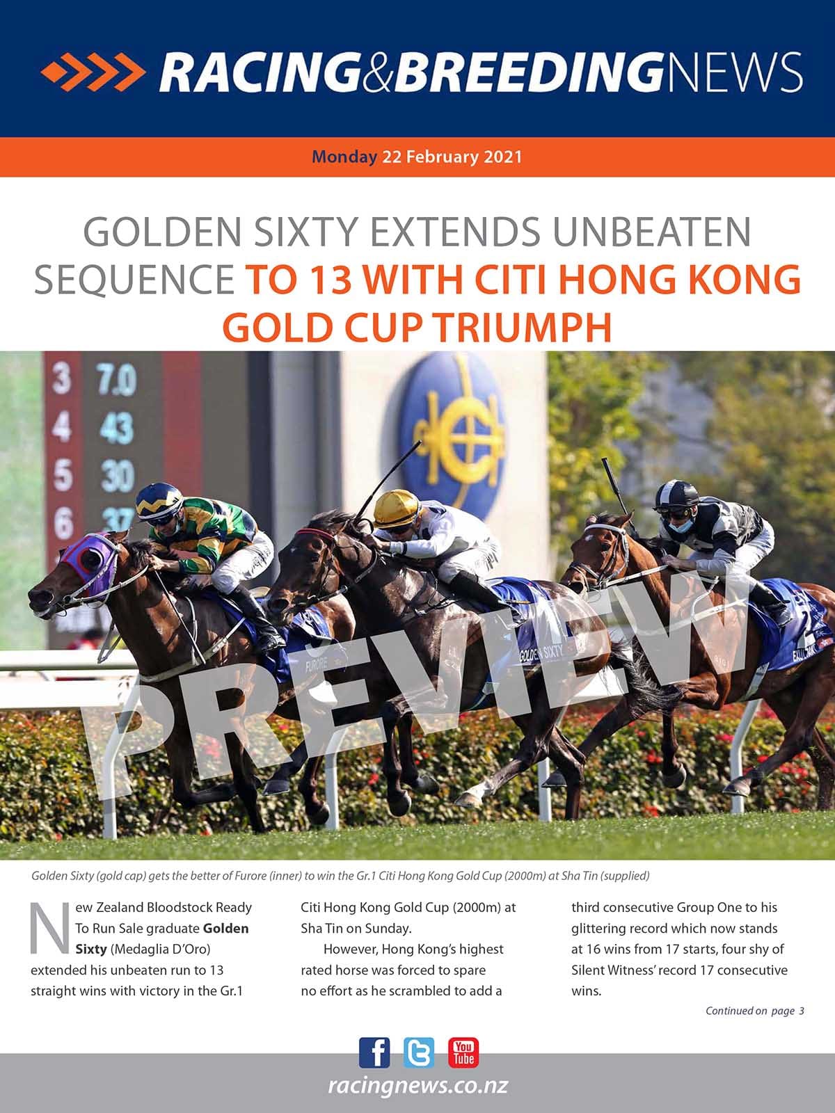 NZ Racing and Breeding News – 22 February 2021