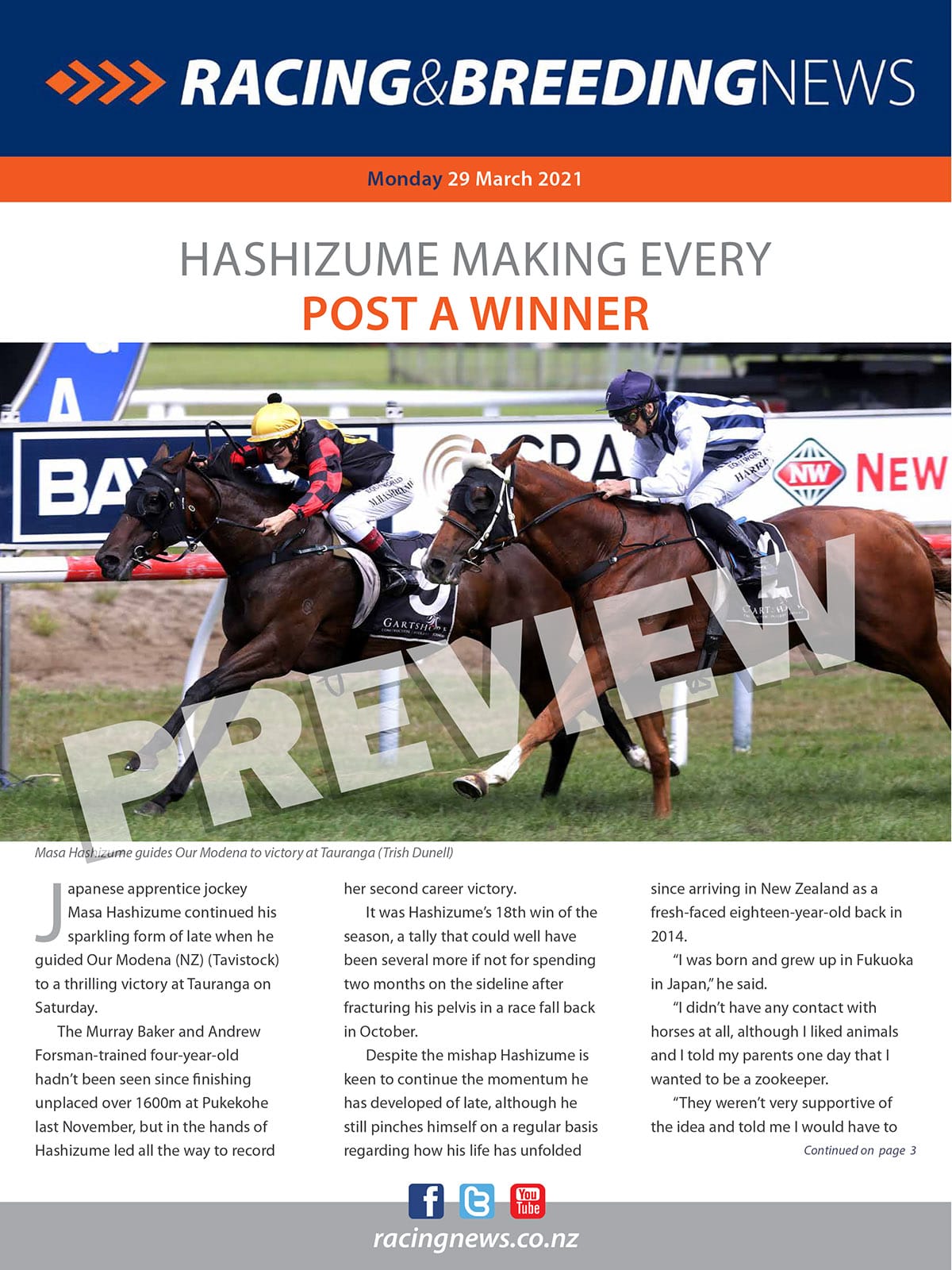 NZ Racing and Breeding News – 29 March 2021