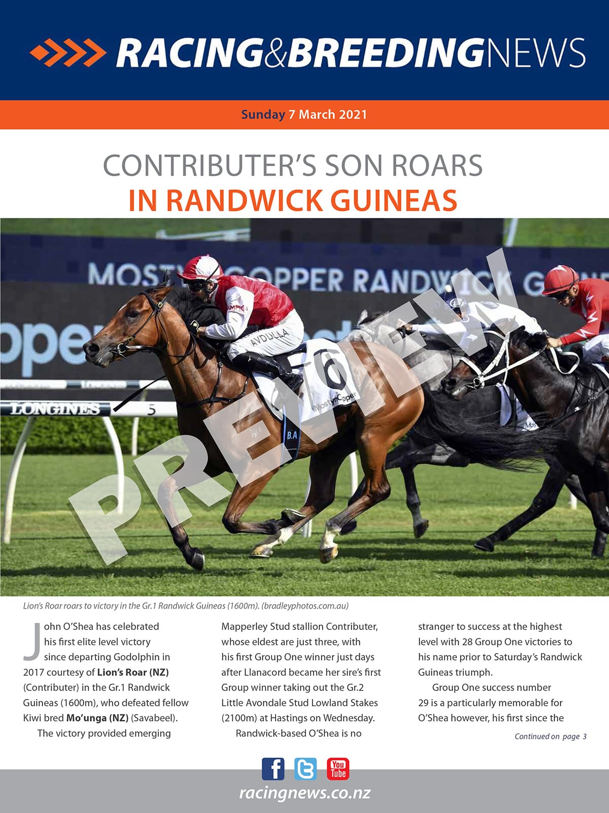 NZ Racing and Breeding News – 7 March 2021