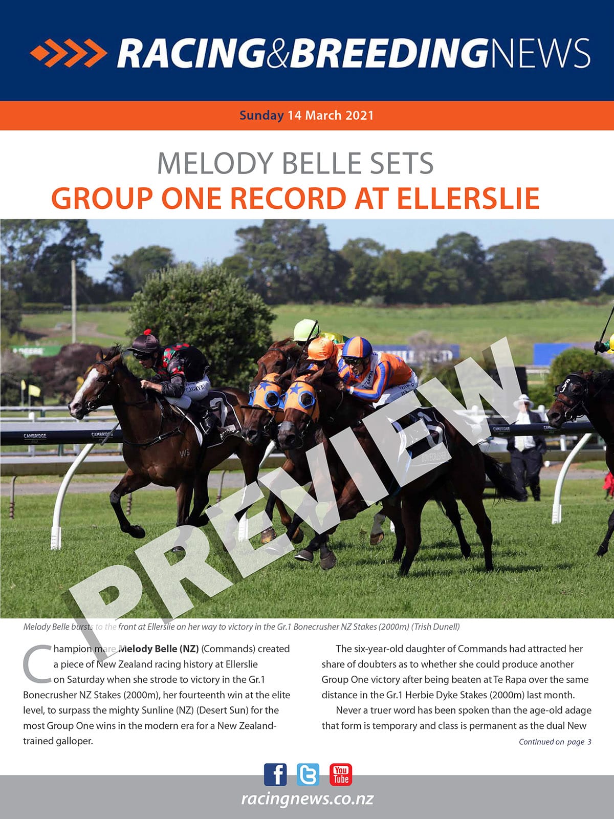 NZ Racing and Breeding News – 14 March 2021