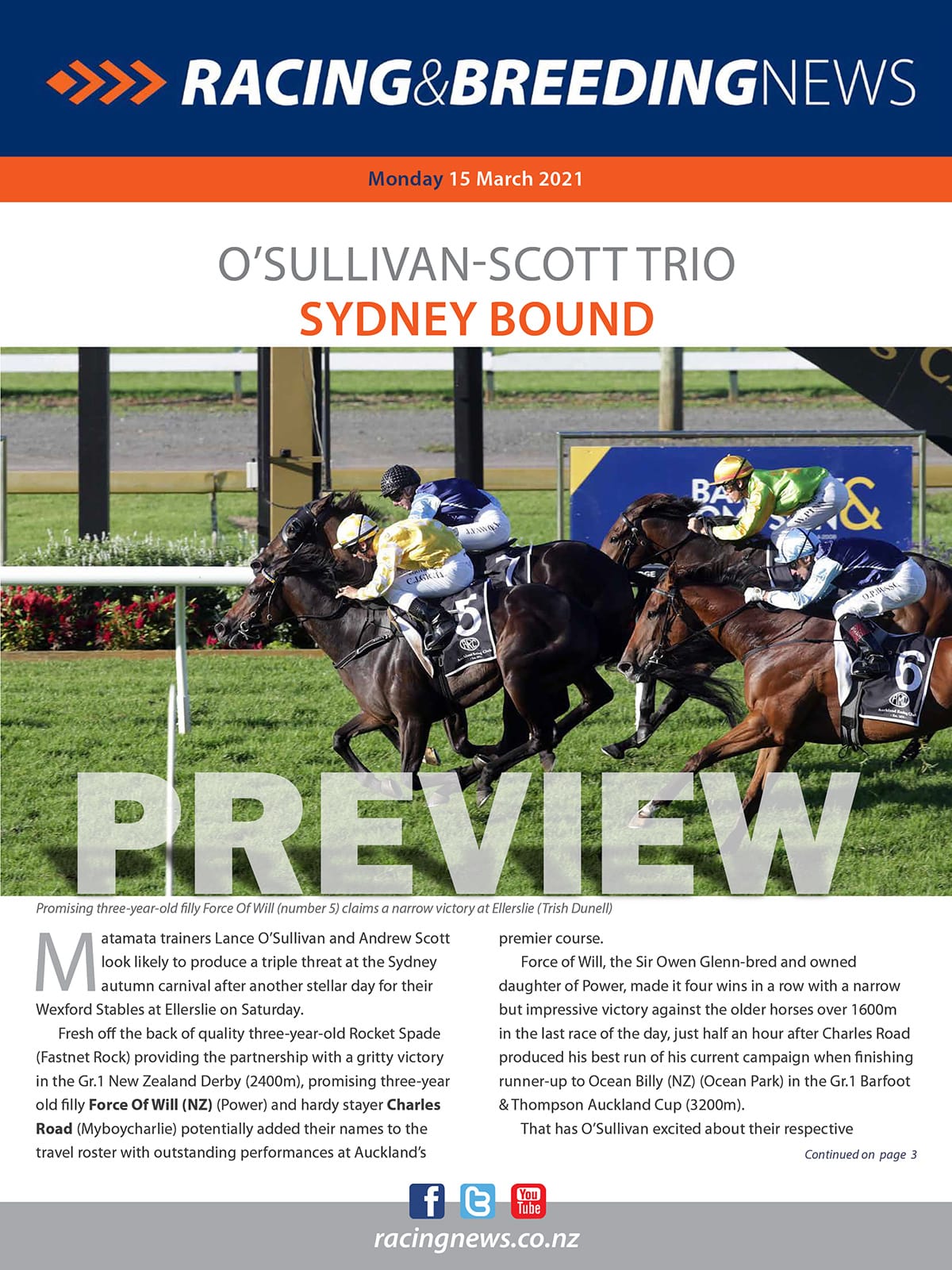 NZ Racing and Breeding News – 15 March 2021