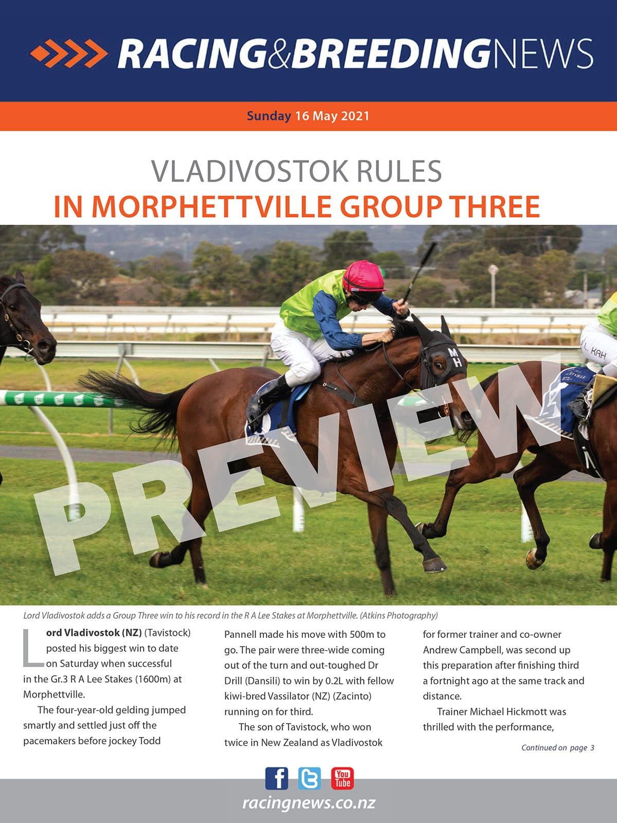 NZ Racing and Breeding News – 16 May 2021