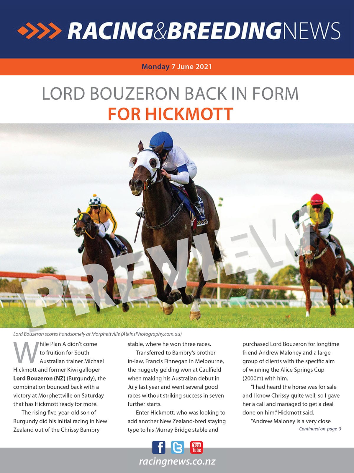 NZ Racing and Breeding News – 07 June 2021