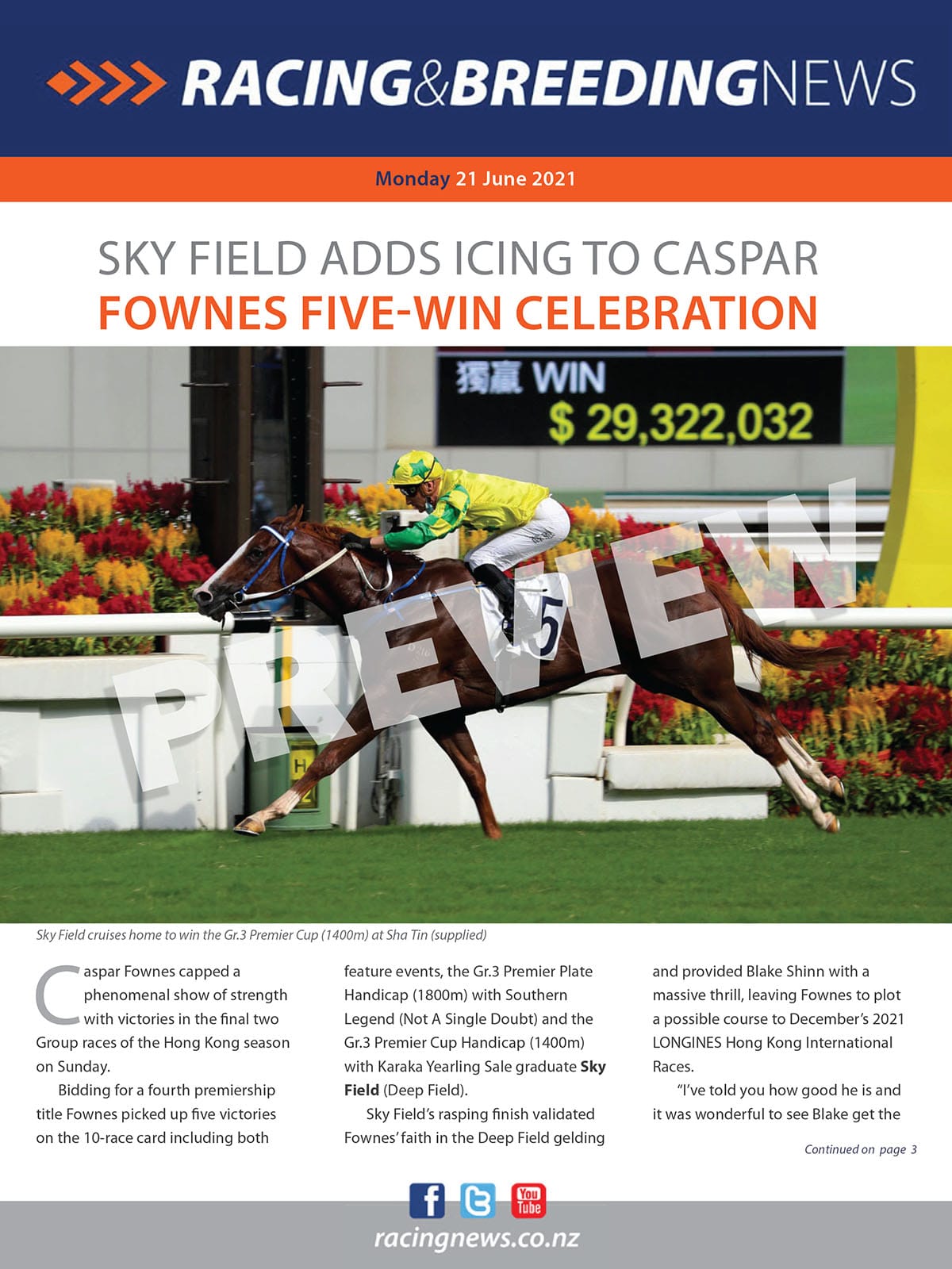 NZ Racing and Breeding News – 21 June 2021