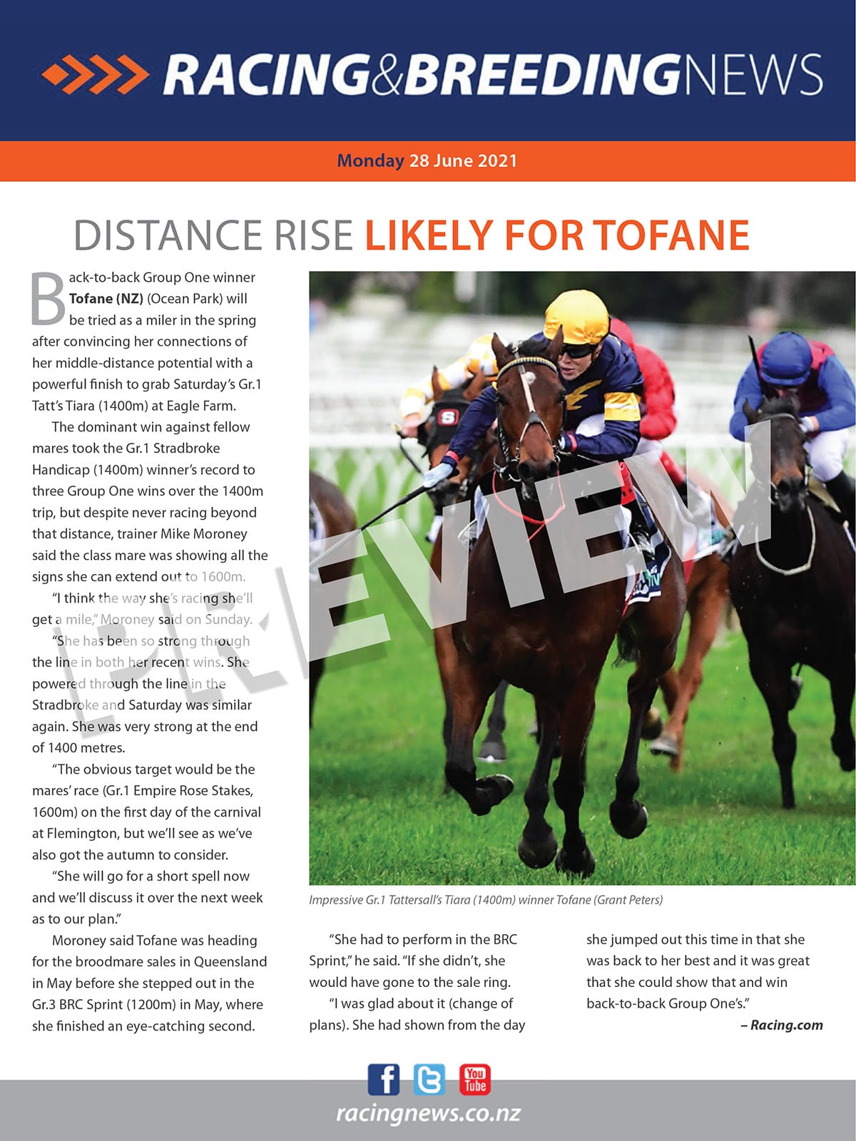 NZ Racing and Breeding News – 28 June 2021