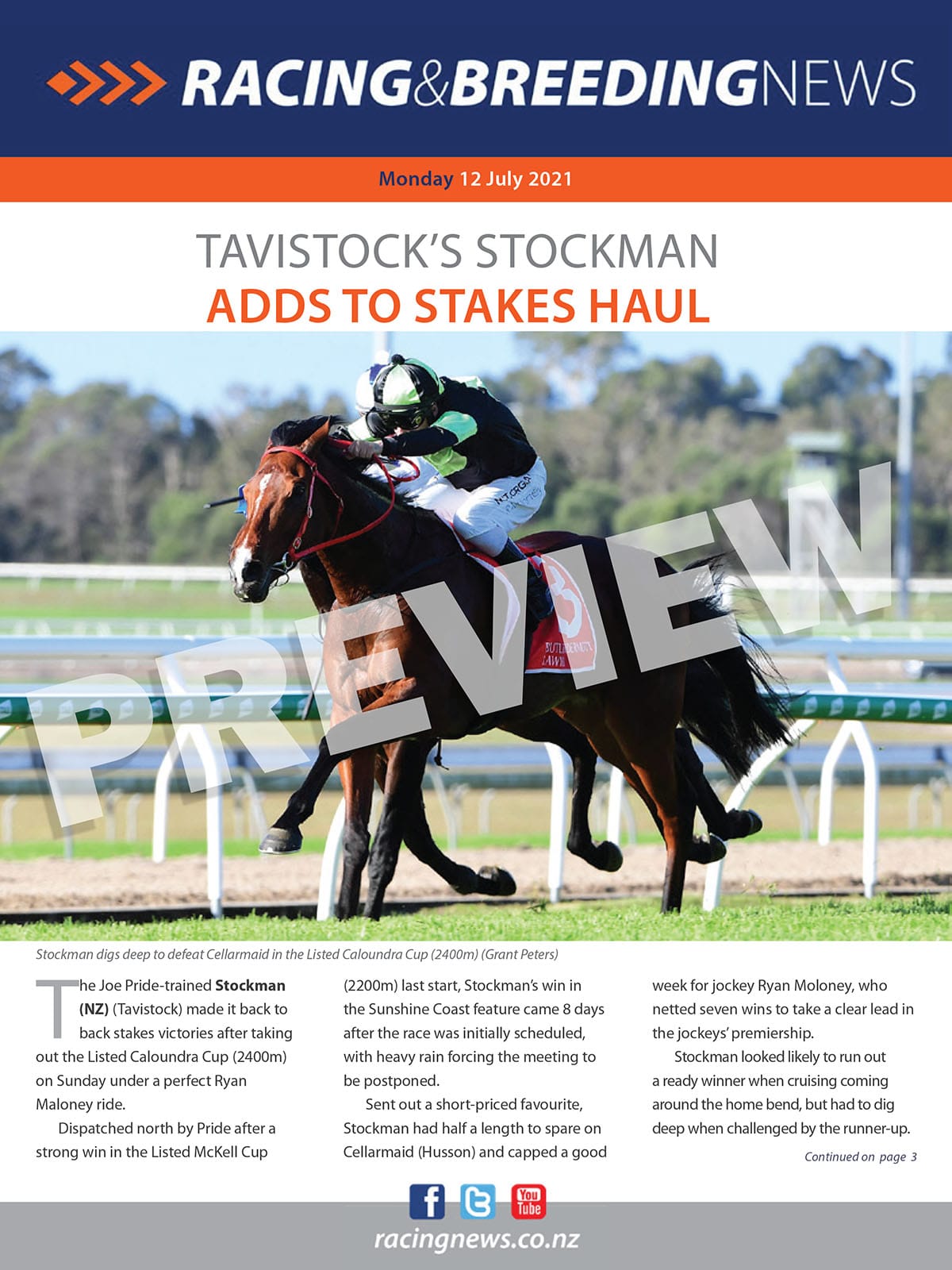 NZ Racing and Breeding News – 12 July 2021