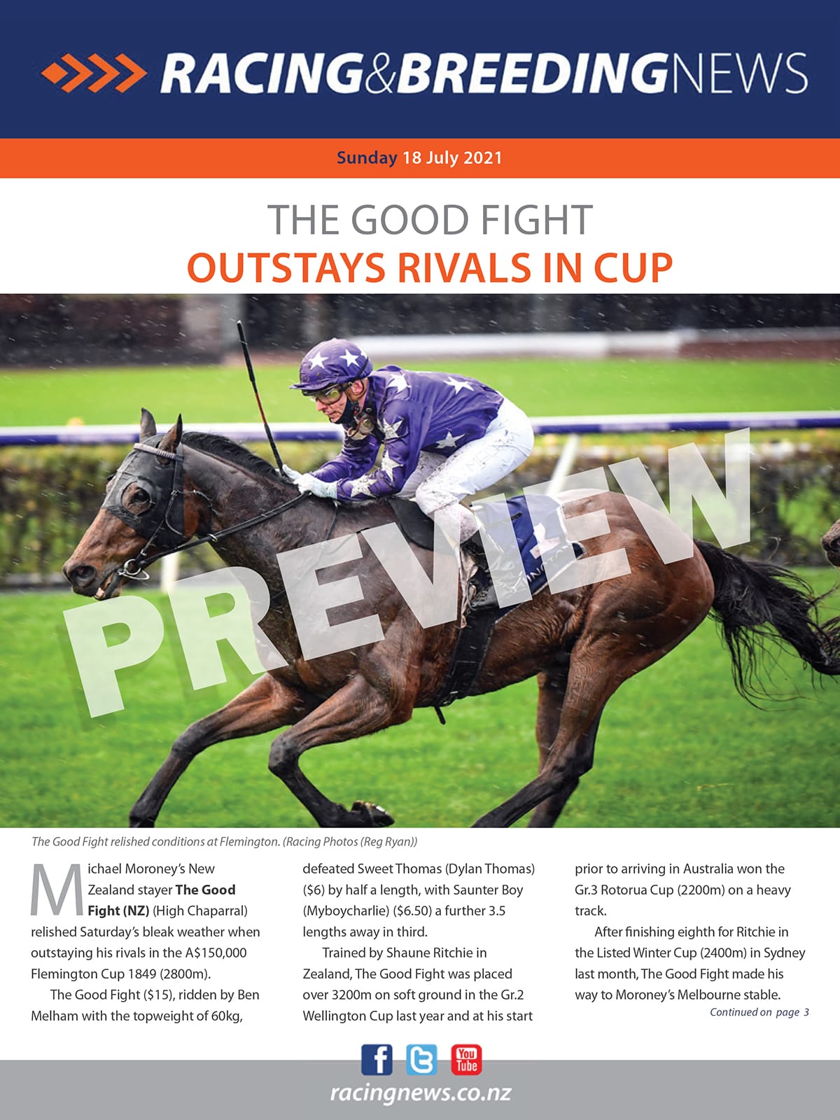NZ Racing and Breeding News – 18 July 2021