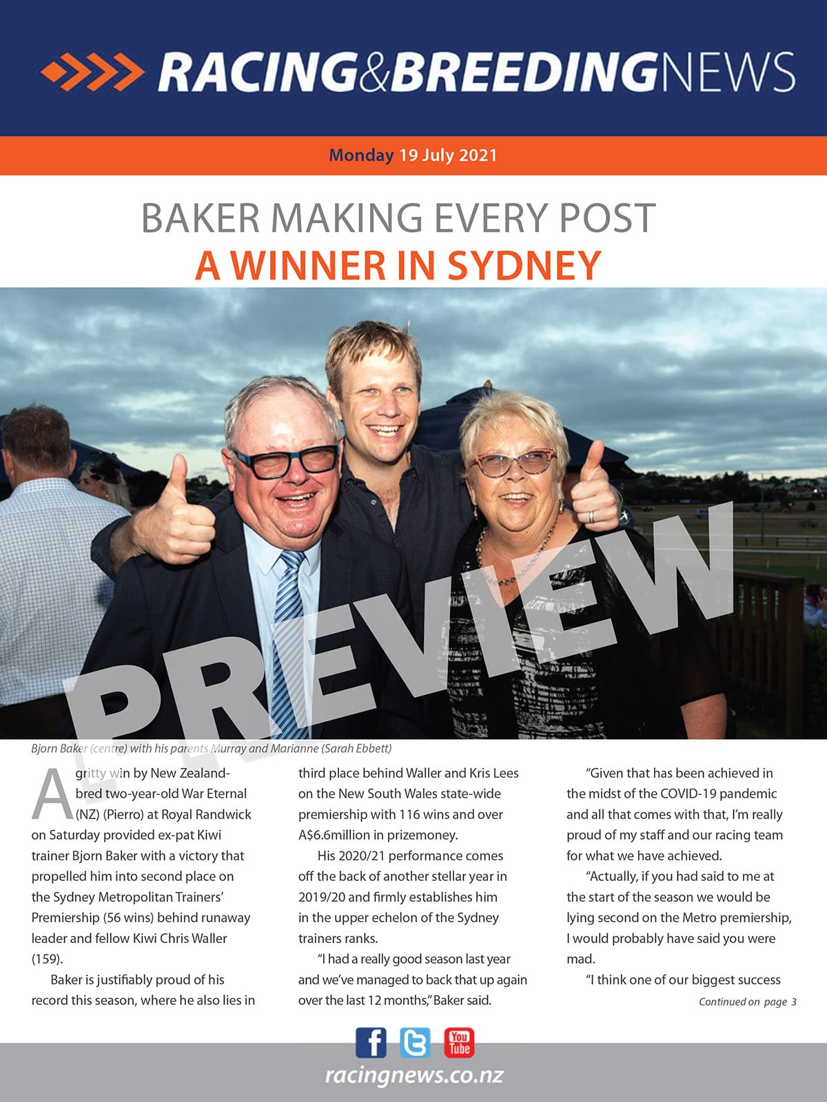 NZ Racing and Breeding News – 19 July 2021