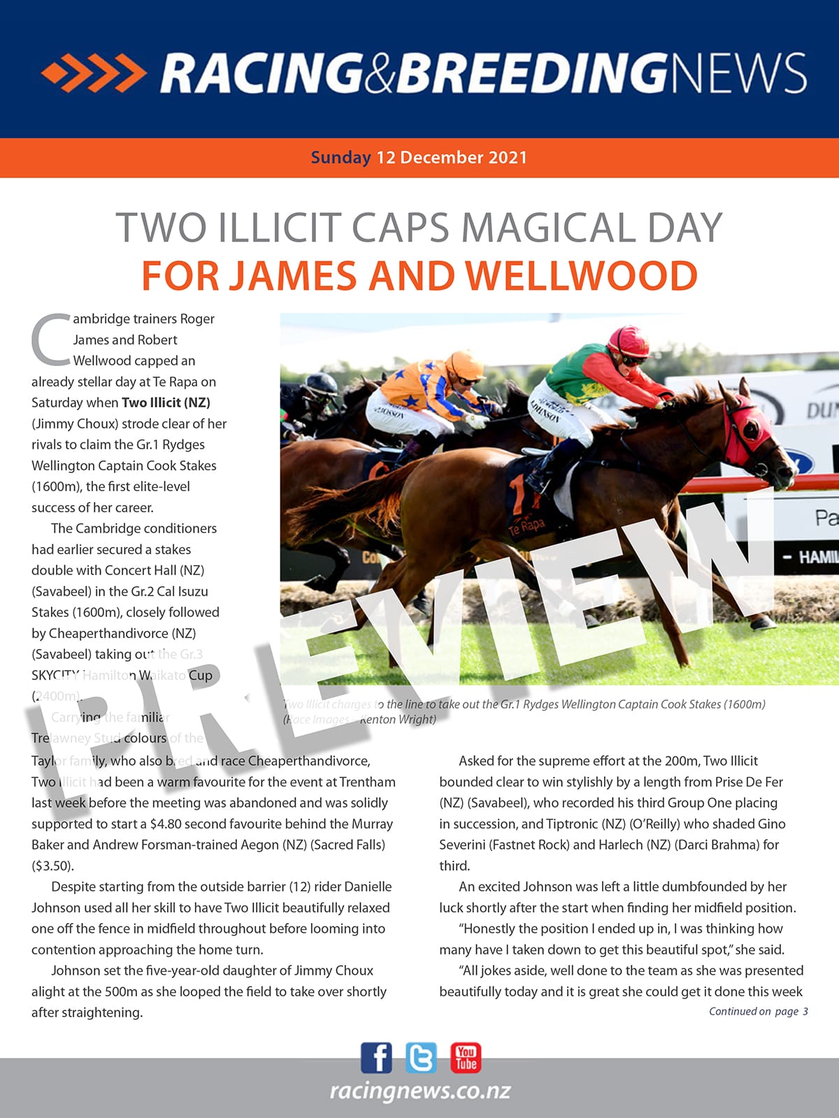 NZ Racing and Breeding News – 12 December 2021