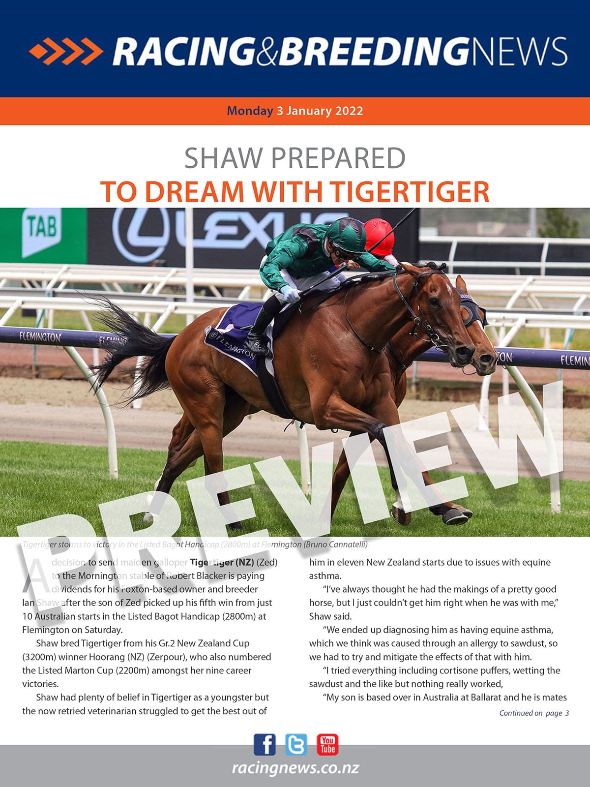 NZ Racing and Breeding News – 03 January 2022