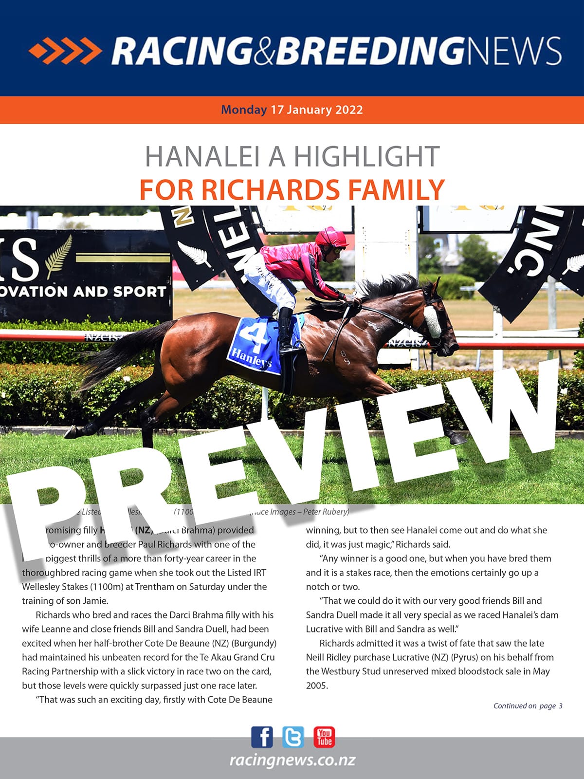 NZ Racing and Breeding News – 17 January 2022