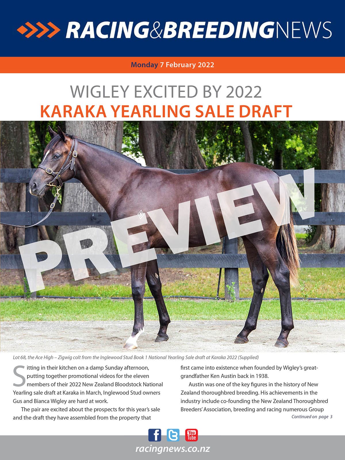 NZ Racing and Breeding News – 07 February 2022