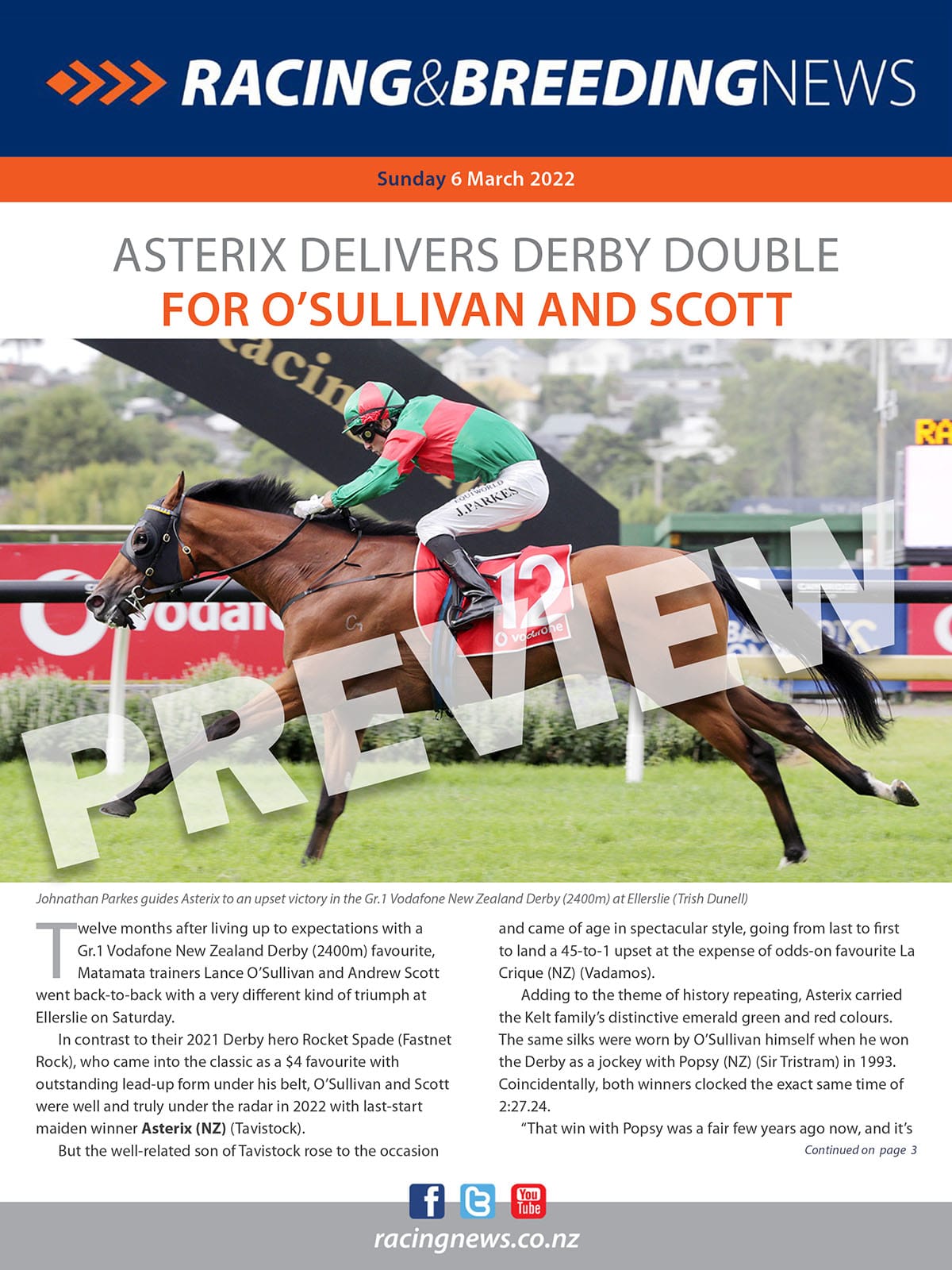 NZ Racing and Breeding News – 06  March 2022