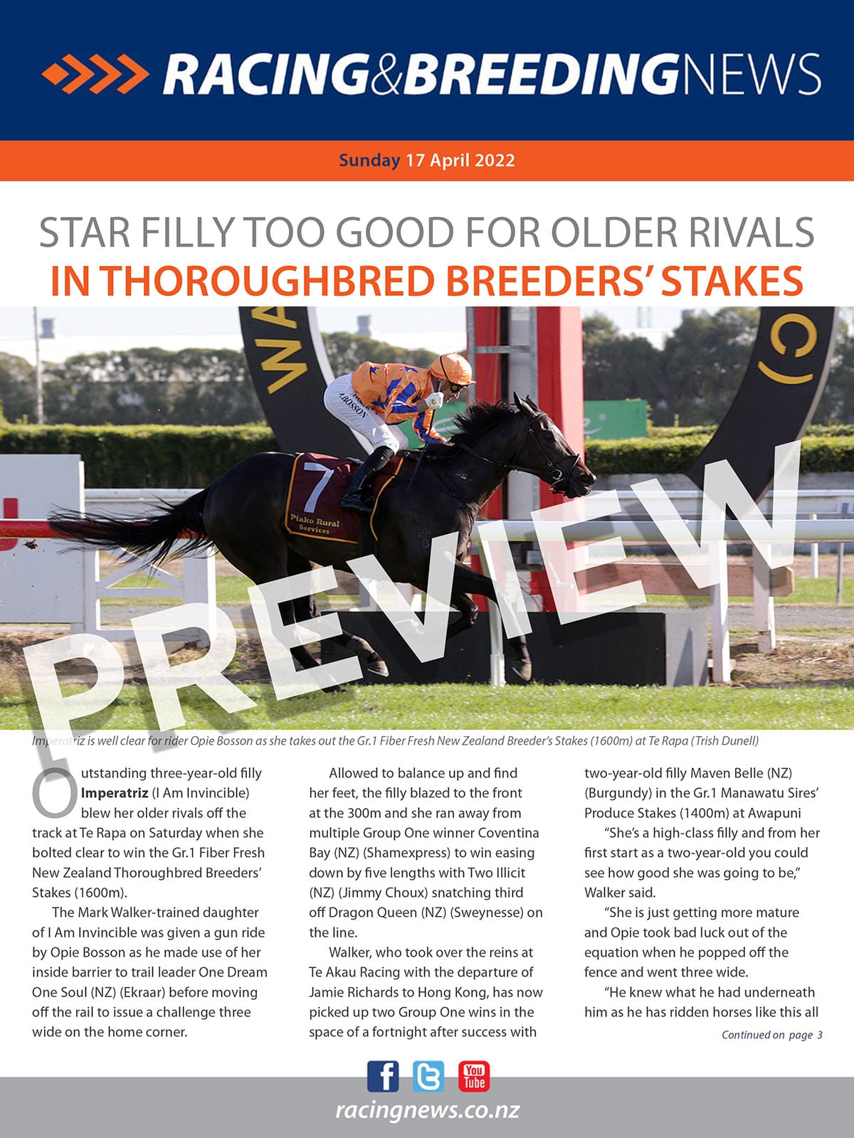 NZ Racing and Breeding News – 17 April 2022