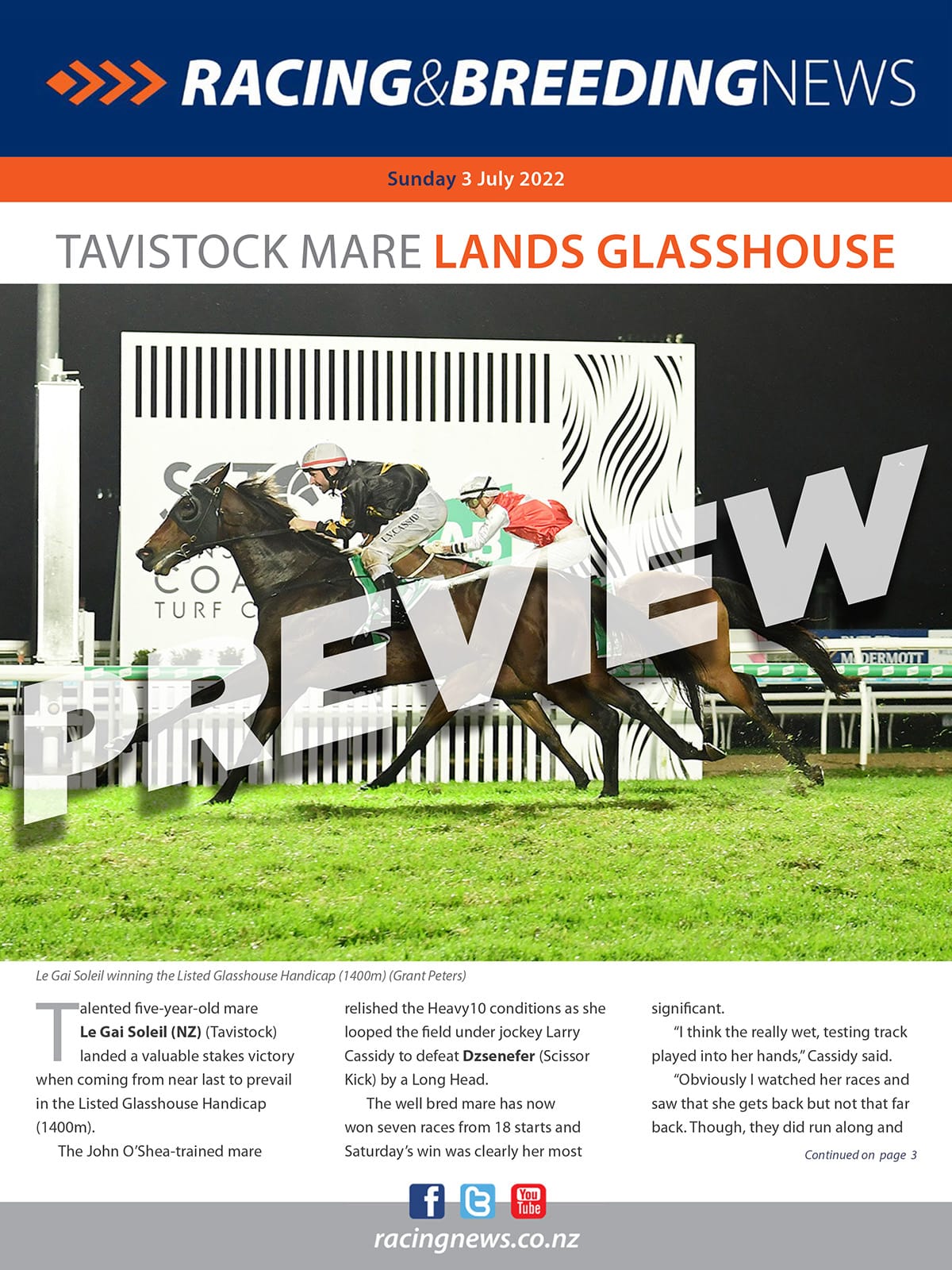 NZ Racing and Breeding News – 03 July 2022