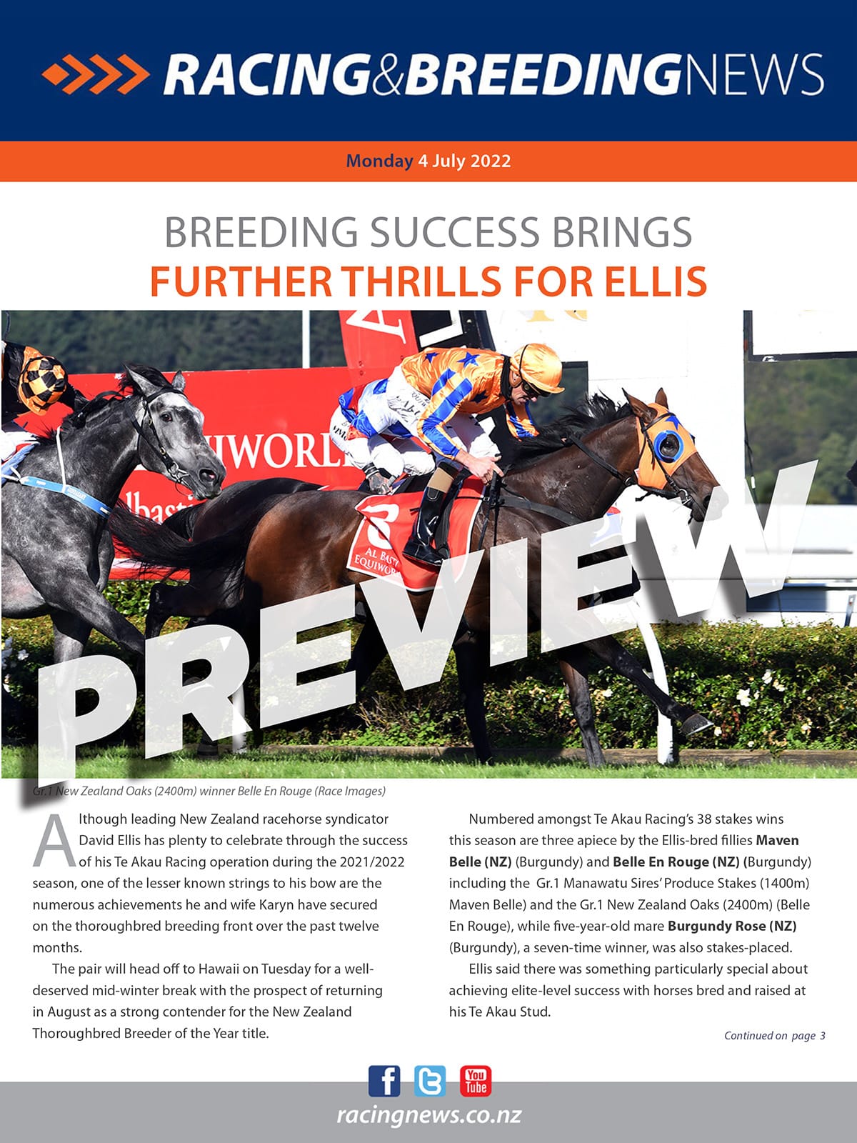 NZ Racing and Breeding News – 04 July 2022