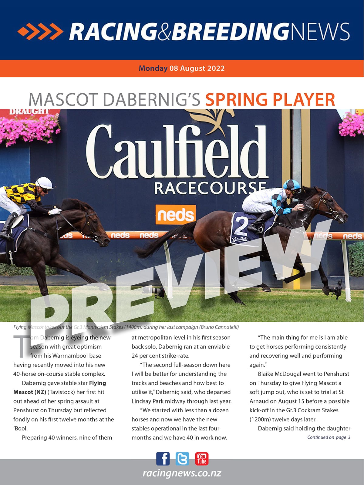 NZ Racing and Breeding News – 08 August 2022