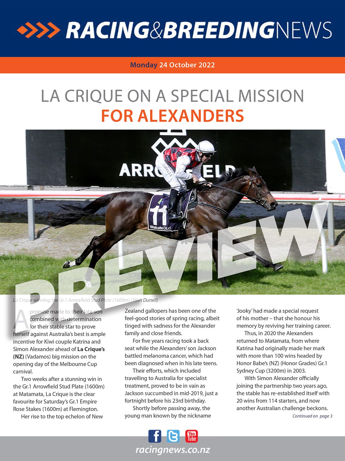 NZ Racing and Breeding News – 24 October 2022