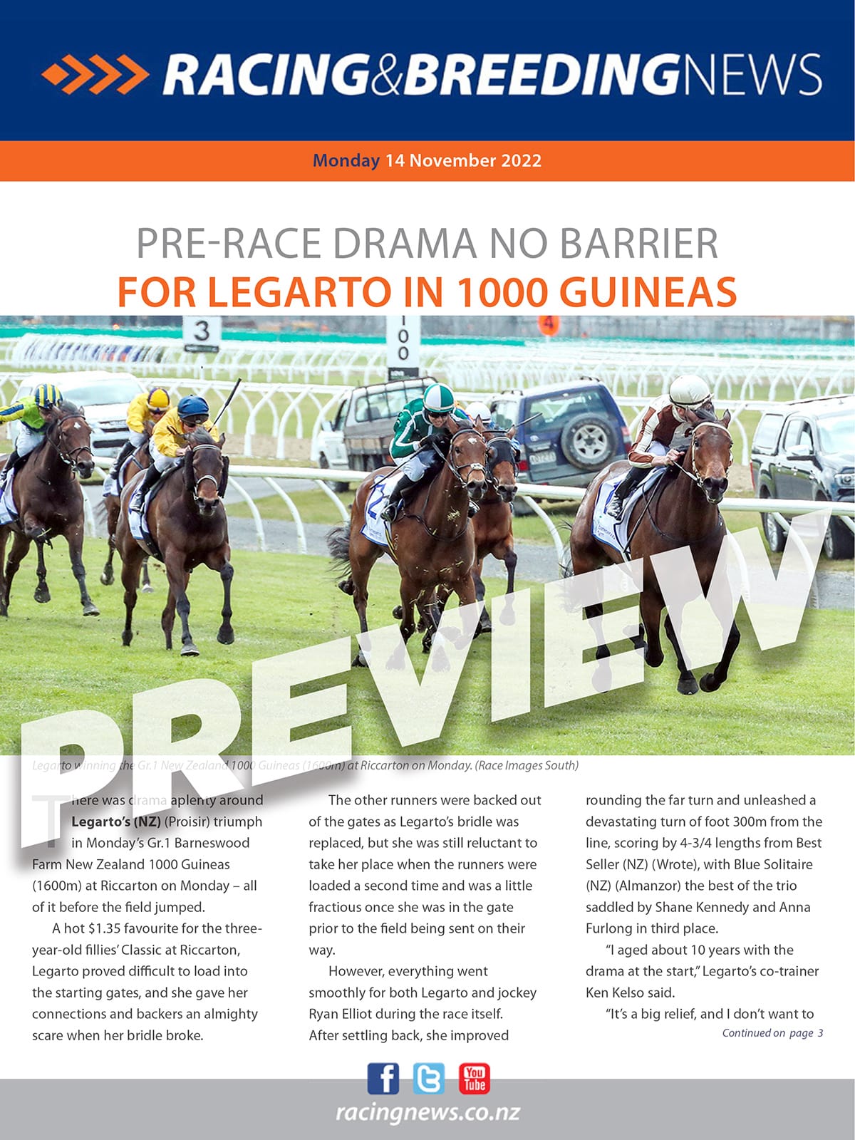 NZ Racing and Breeding News – 14 November 2022