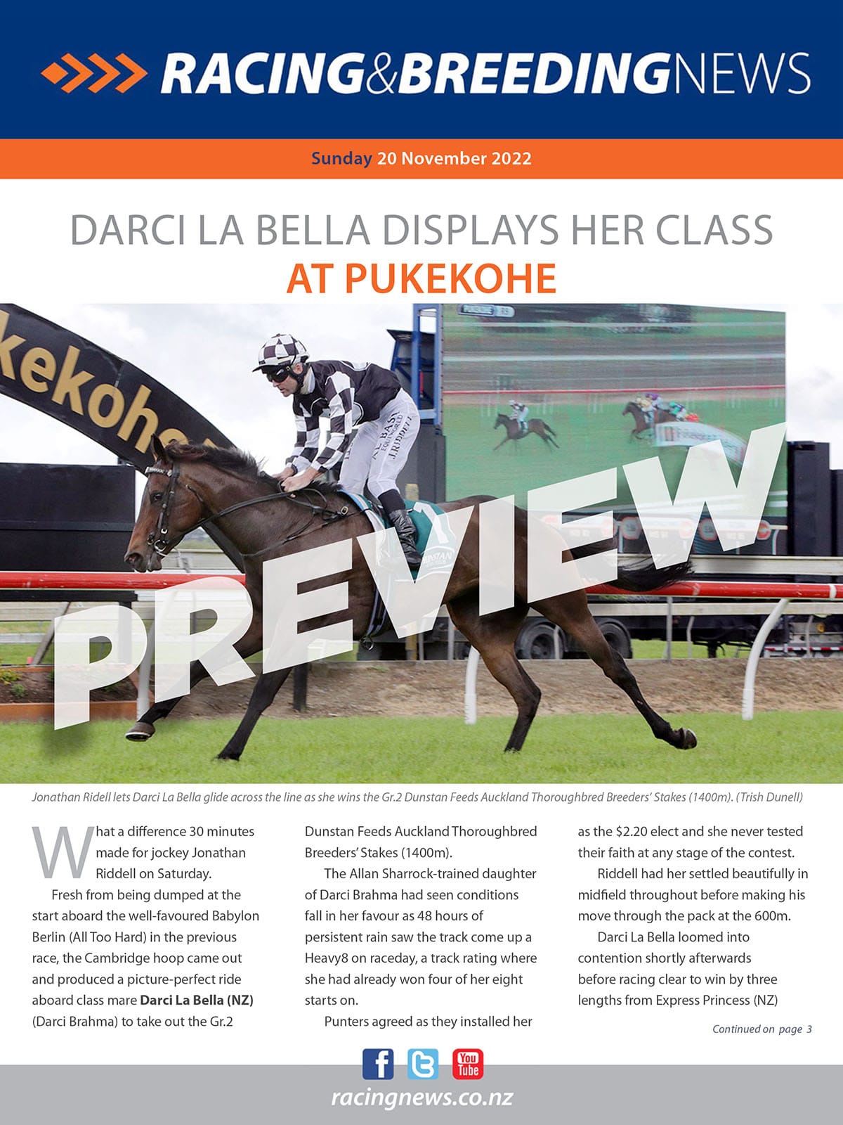 NZ Racing and Breeding News – 20 November 2022