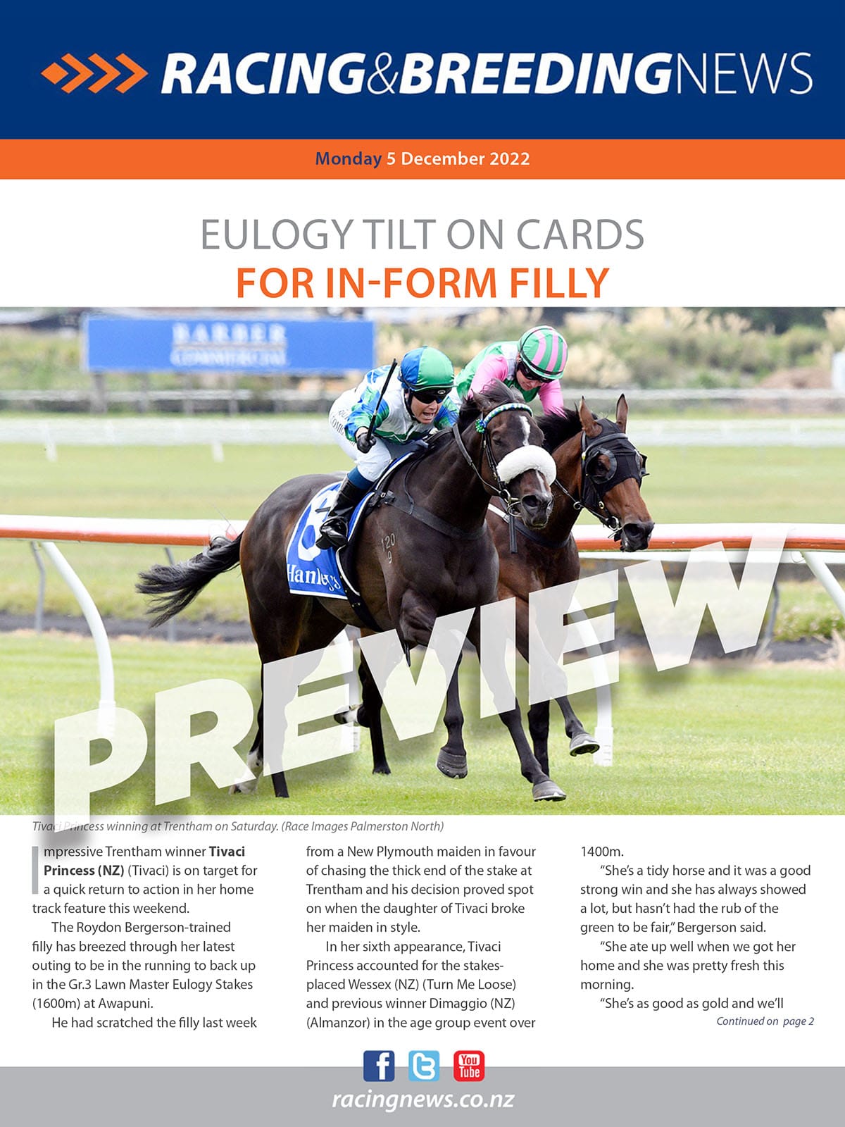 NZ Racing and Breeding News – 05 December 2022